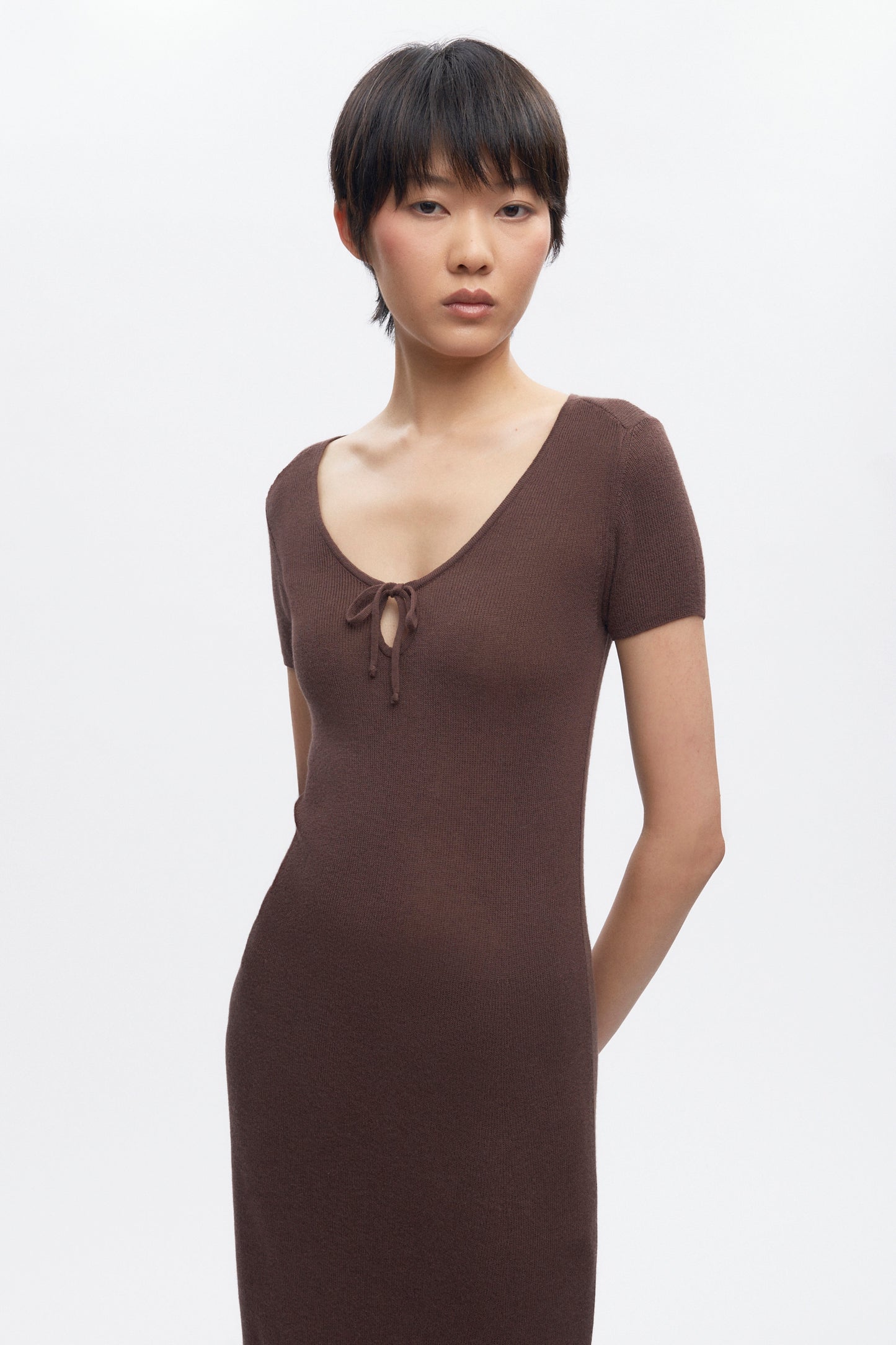 Women's Iris Knit Dress in Coffee Bean