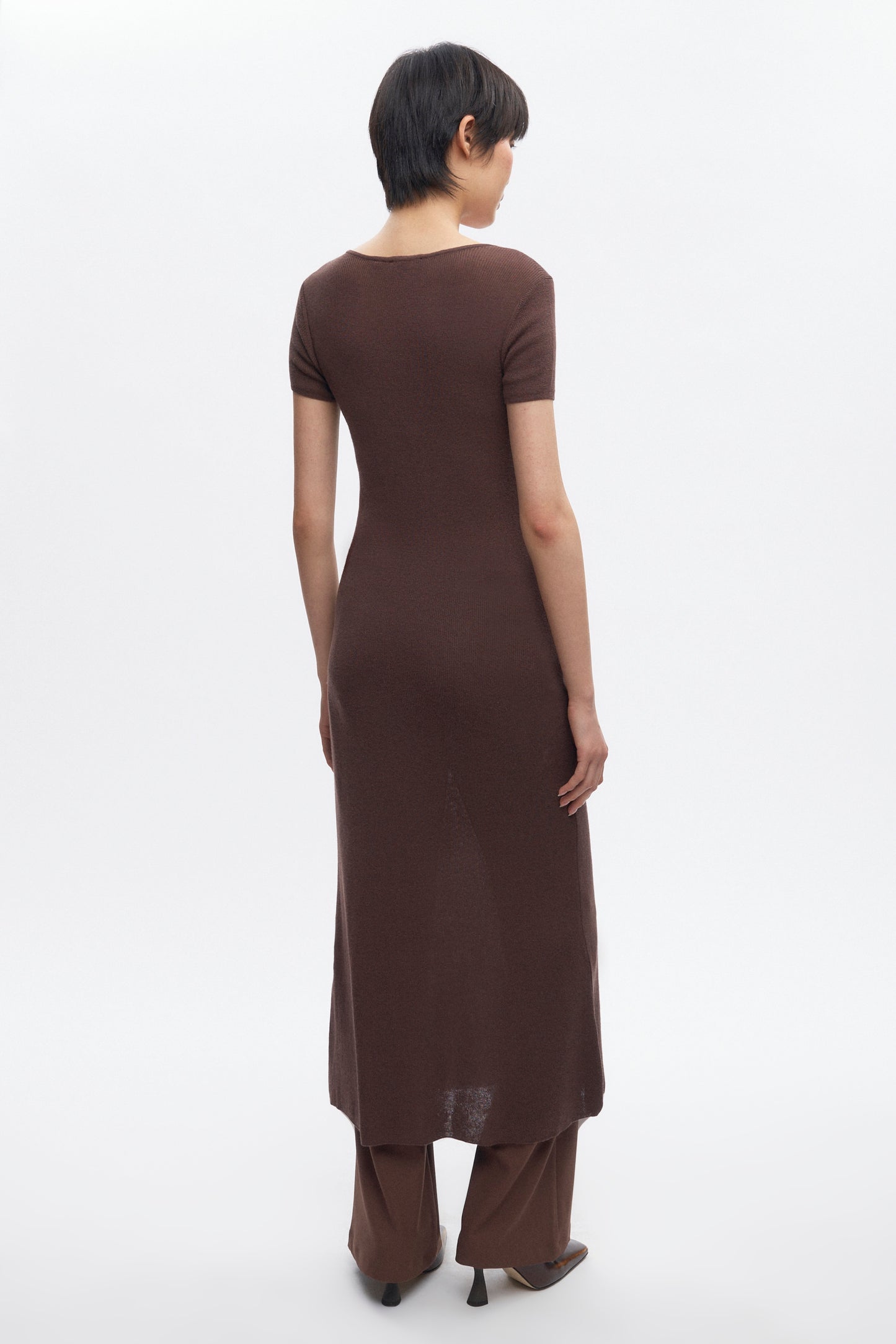 Women's Iris Knit Dress in Coffee Bean