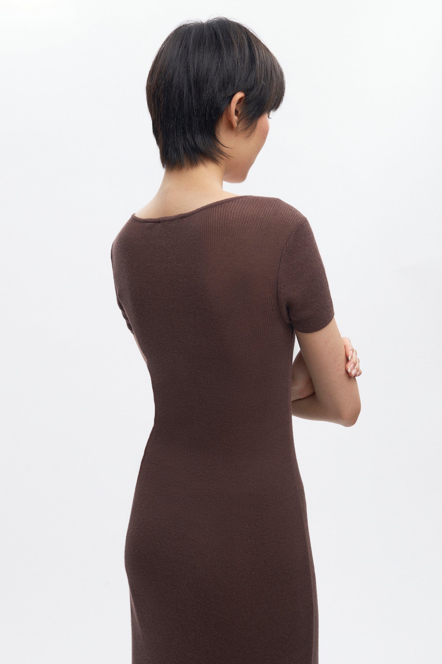 Women's Iris Knit Dress in Coffee Bean