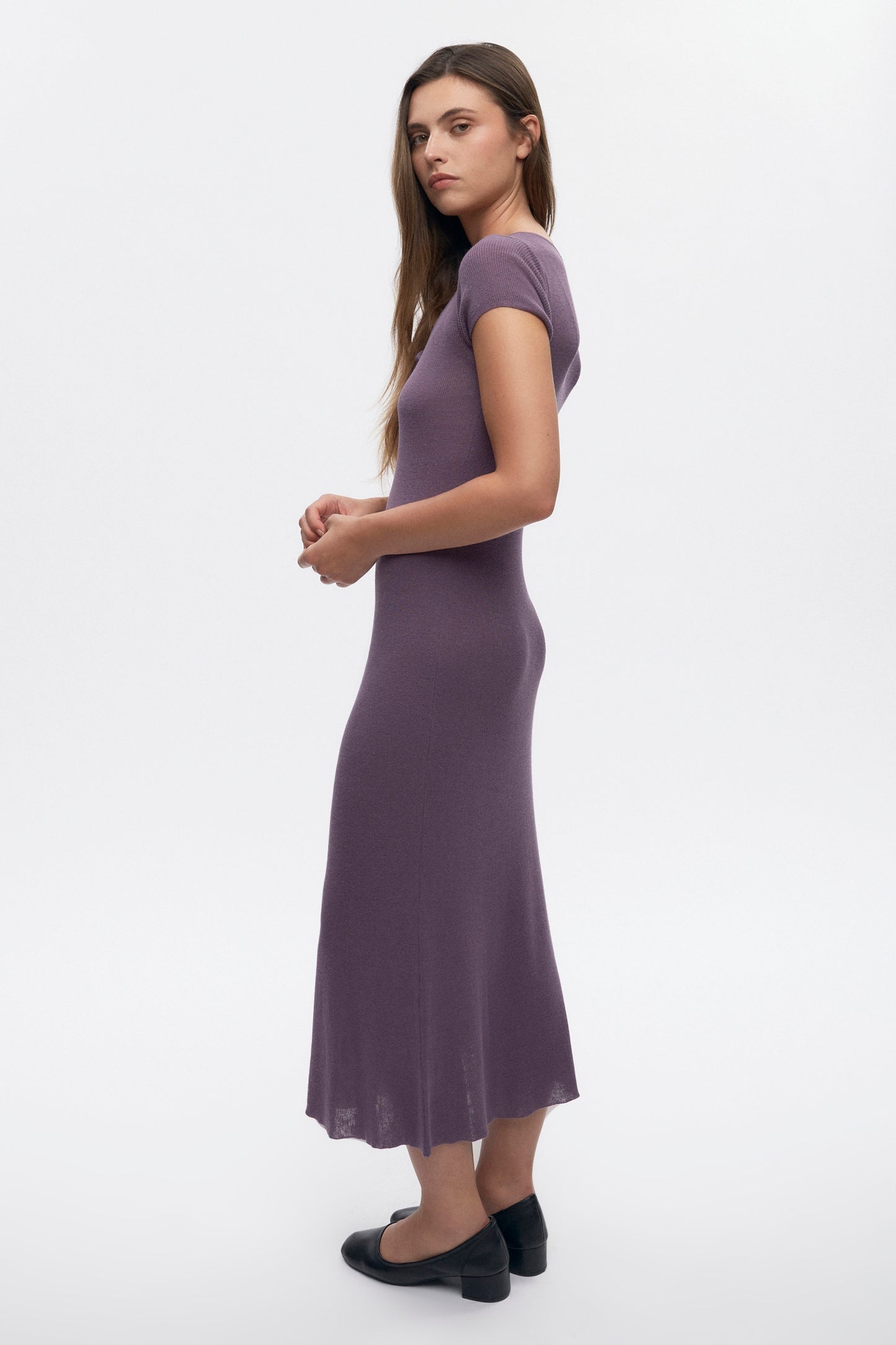 Women's Iris Knit Dress in Mauve