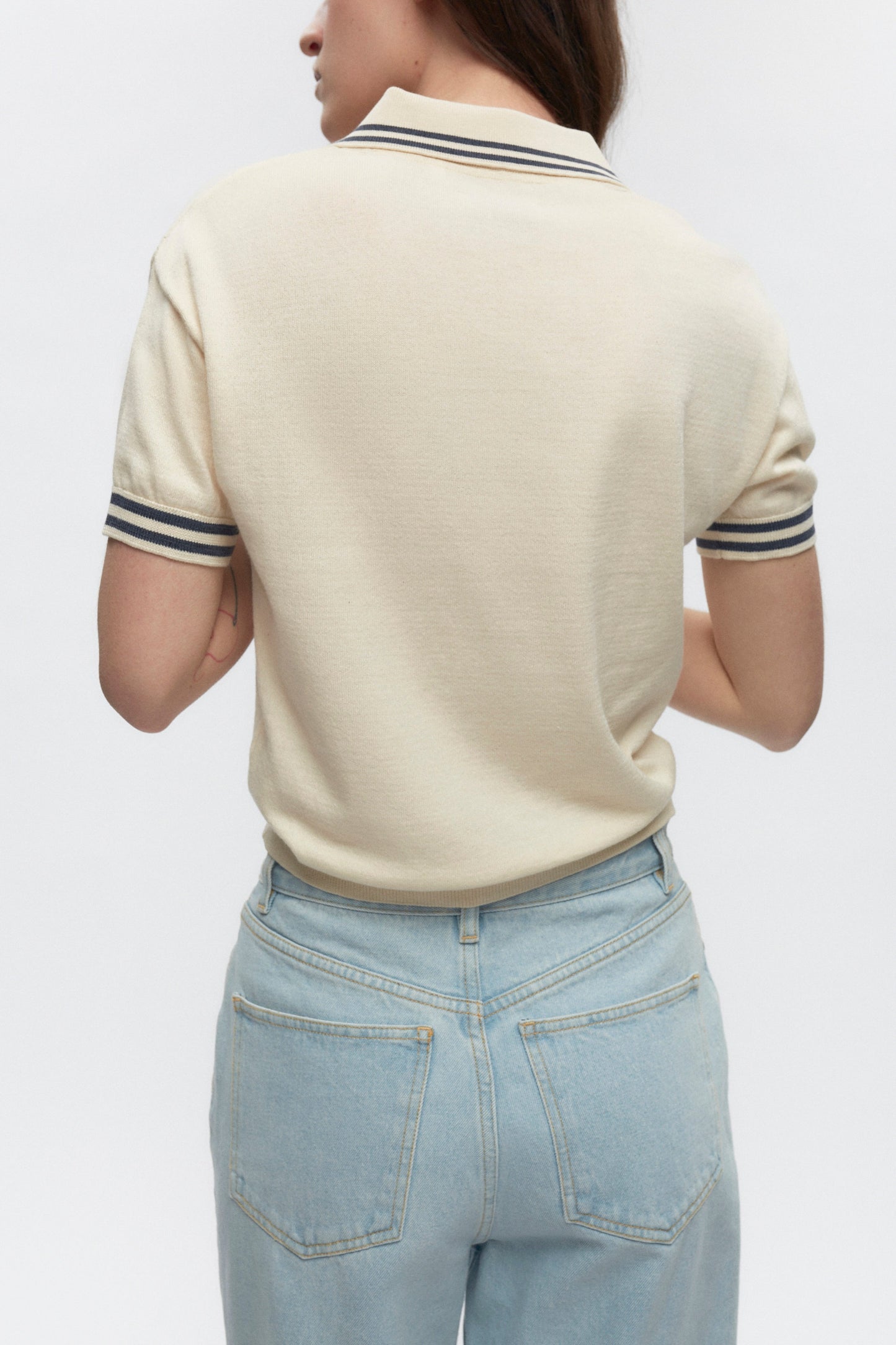 Women's Juniper Polo in Natural/Dark Dusk