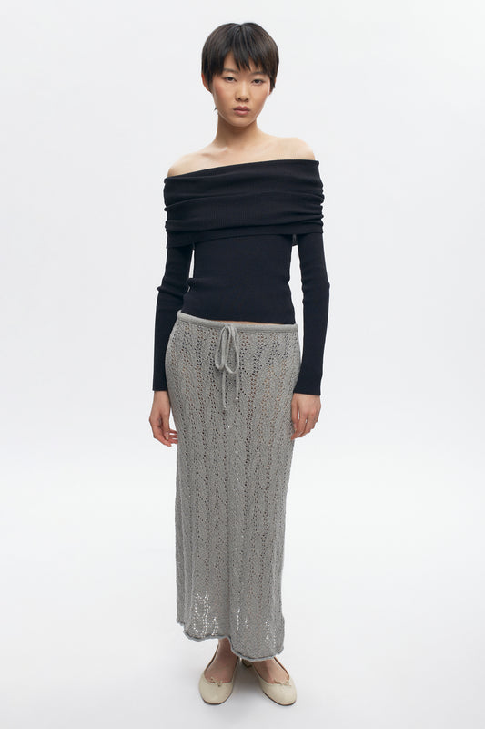 Women's Kamilah Cable Skirt in Heather Grey