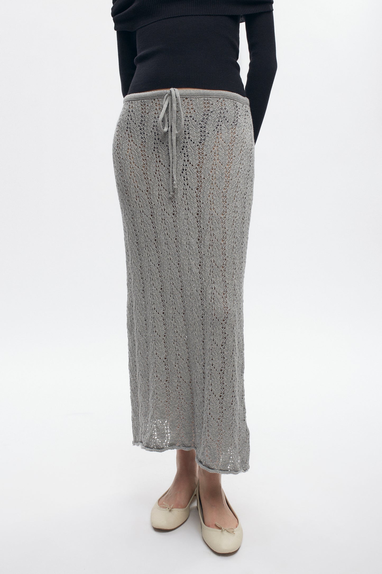 Women's Kamilah Cable Skirt in Heather Grey