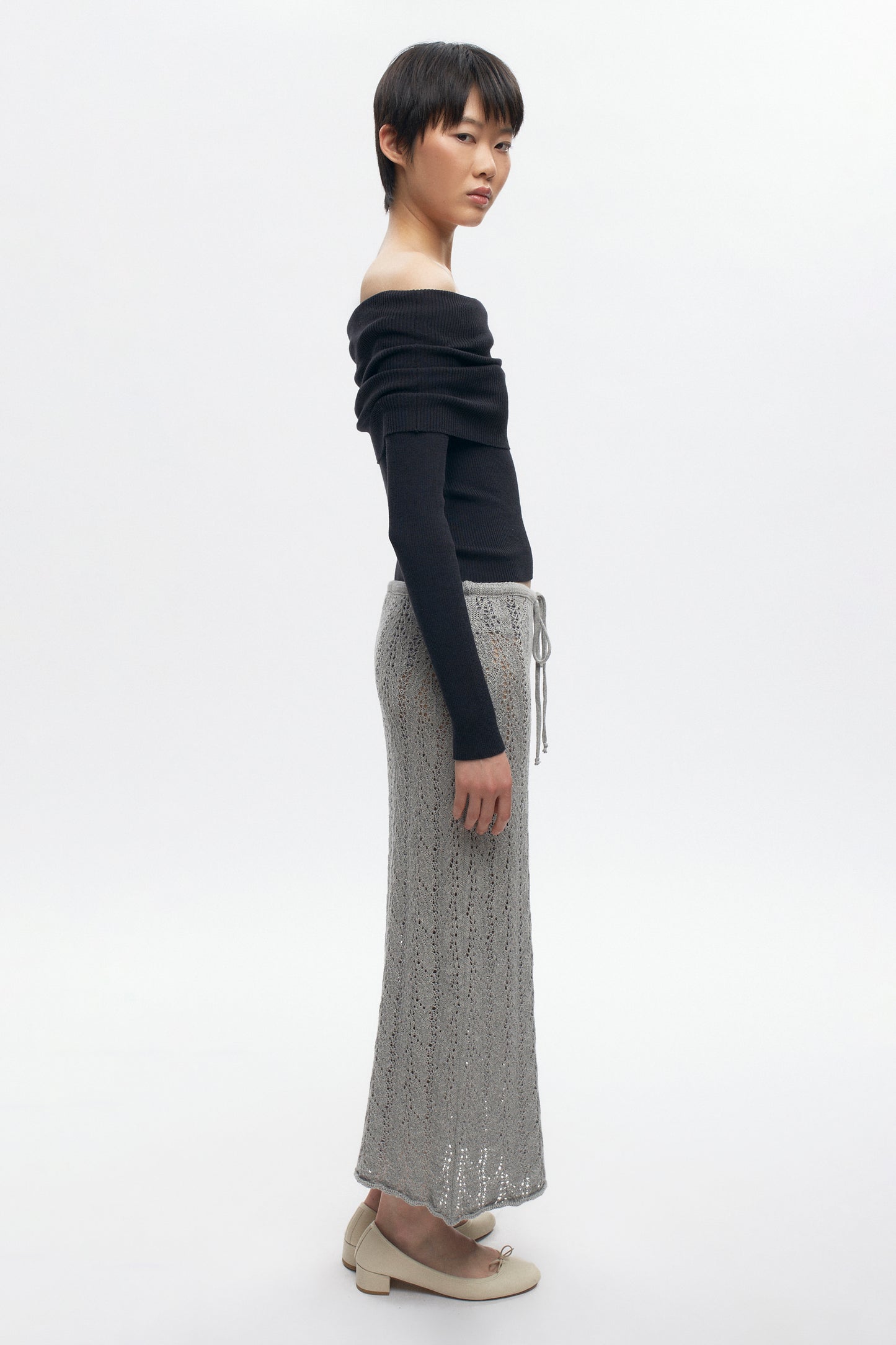 Women's Kamilah Cable Skirt in Heather Grey