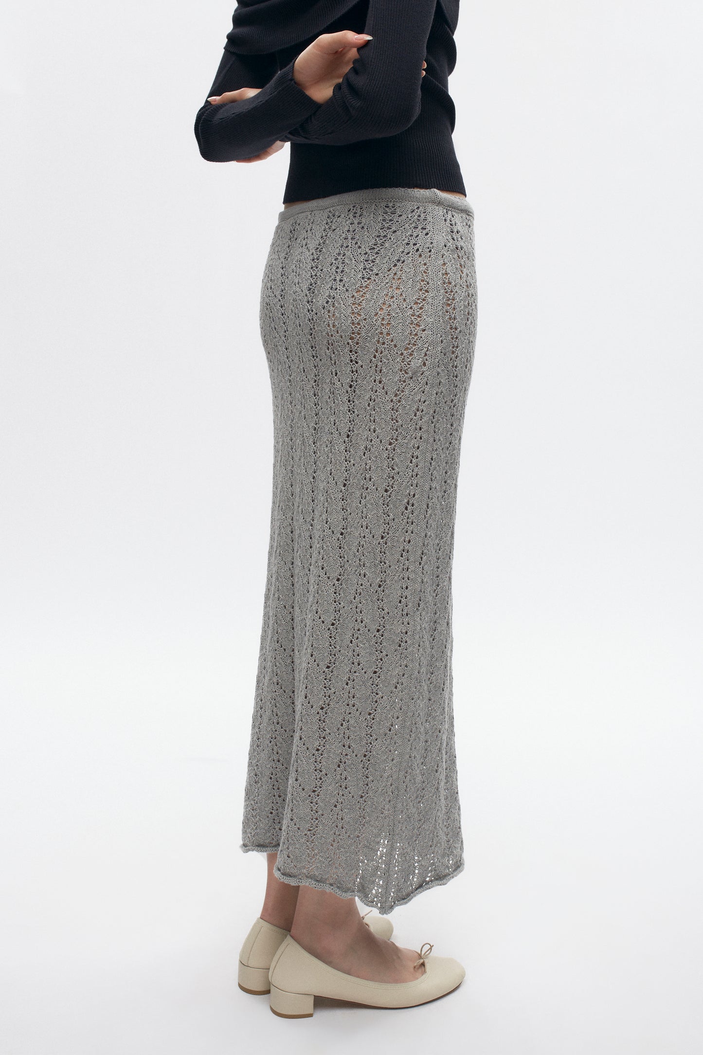 Women's Kamilah Cable Skirt in Heather Grey