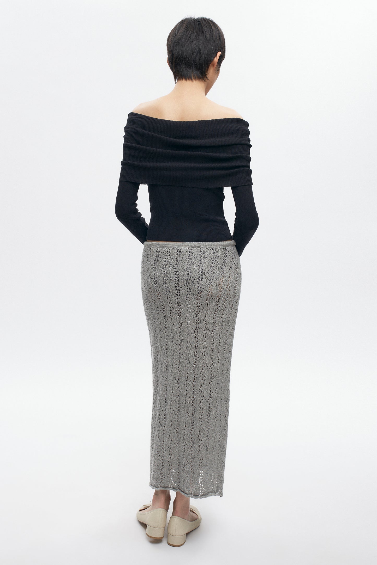 Women's Kamilah Cable Skirt in Heather Grey