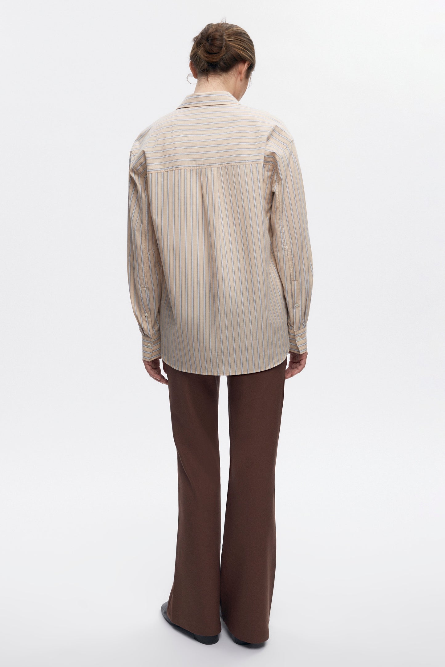 Women's Merire Stripe Shirt in Dove/Marshmallow Stripe