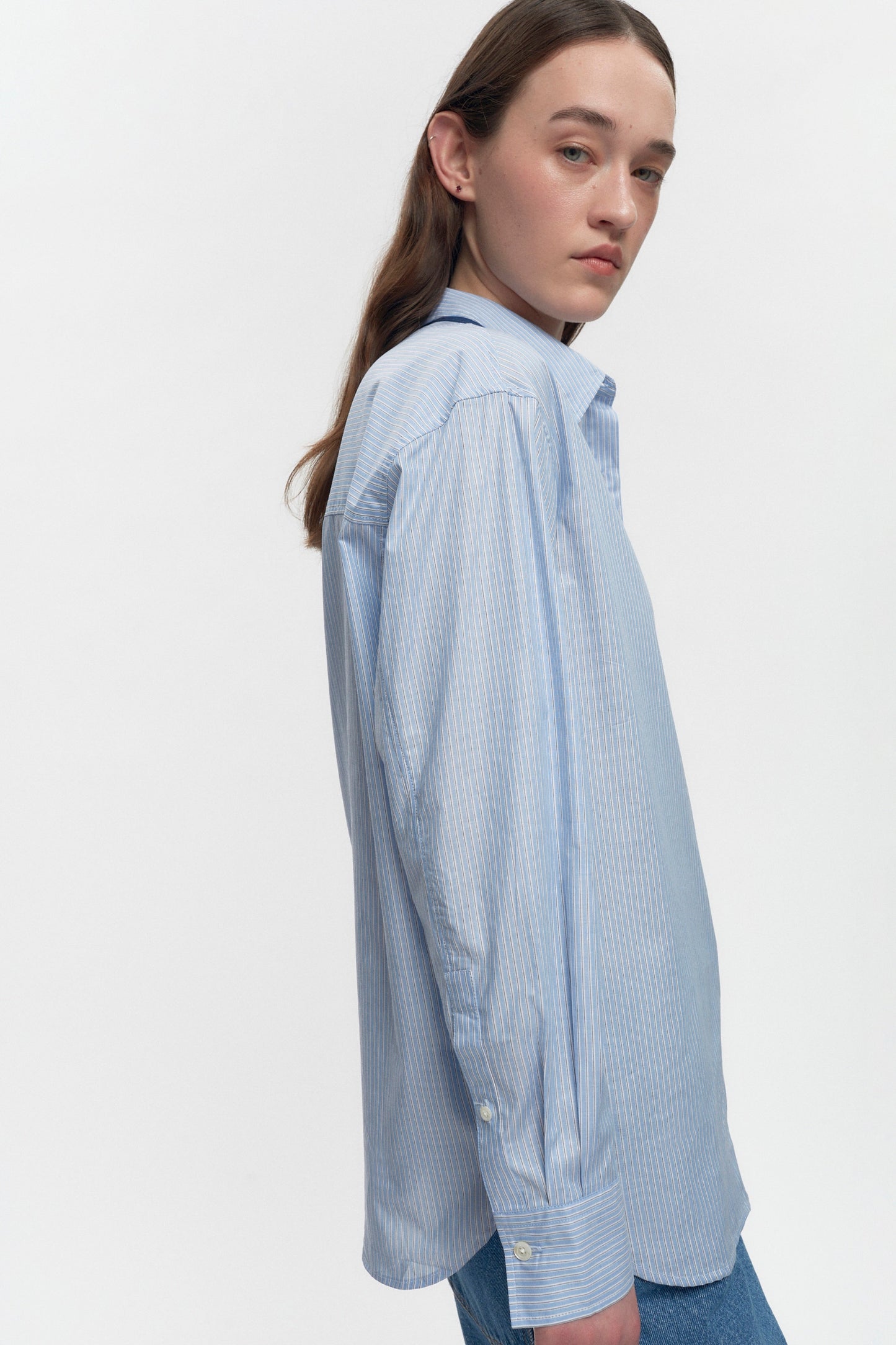 Women's Merire Striped Shirt in Blue Stripe