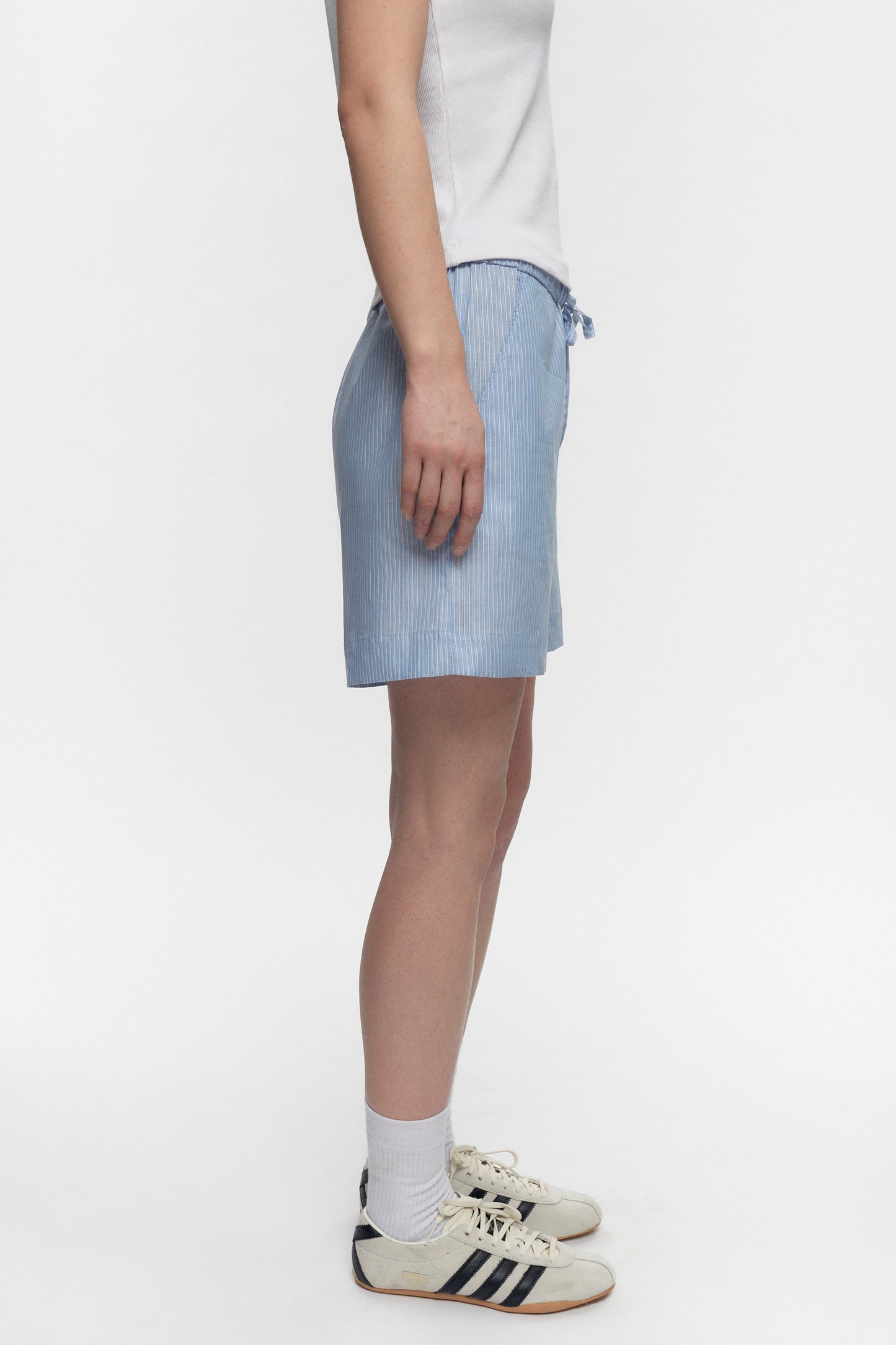 Women's Merire Striped Shorts in Blue Stripe