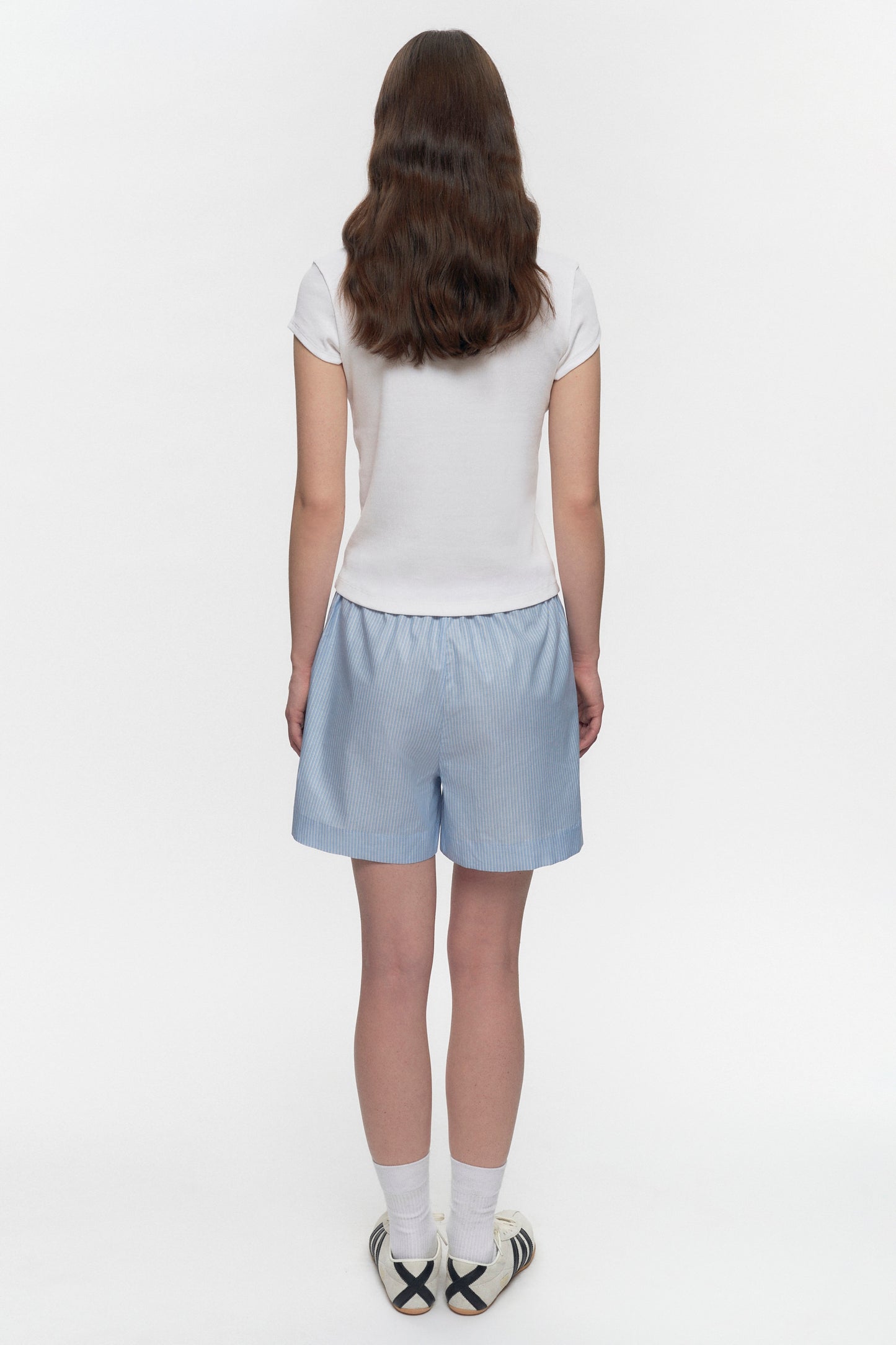 Women's Merire Striped Shorts in Blue Stripe