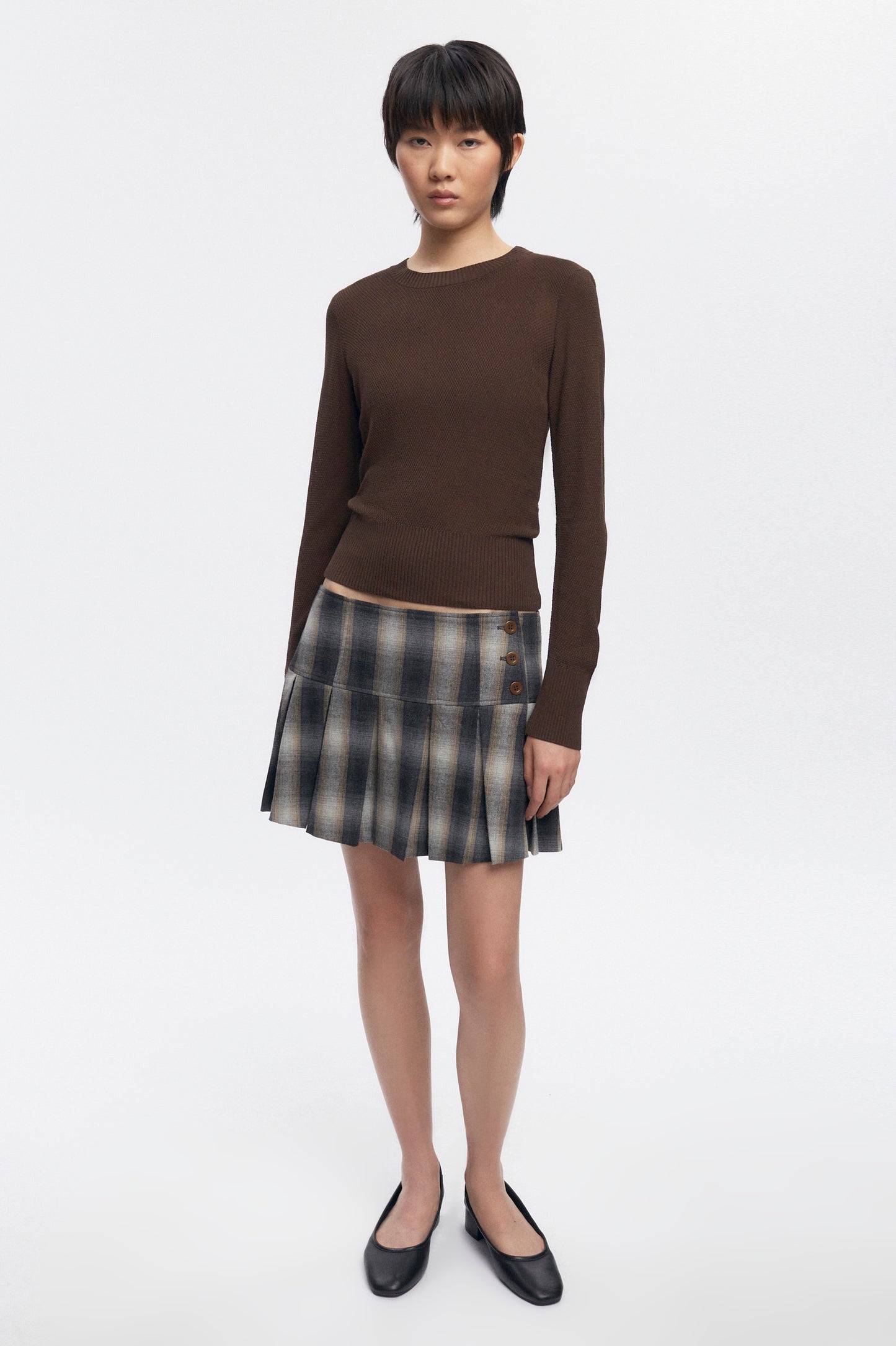 Women's Mesh Rib Longsleeve in Cocoa