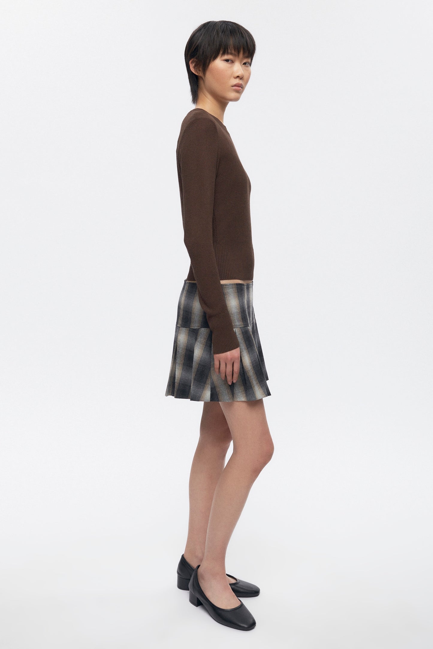 Women's Mesh Rib Longsleeve in Cocoa