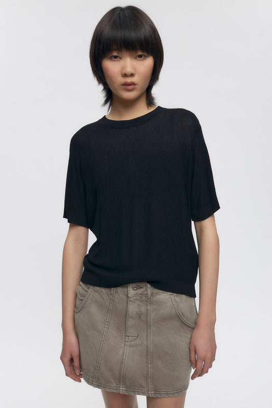 Women's Mesh Tee in Black