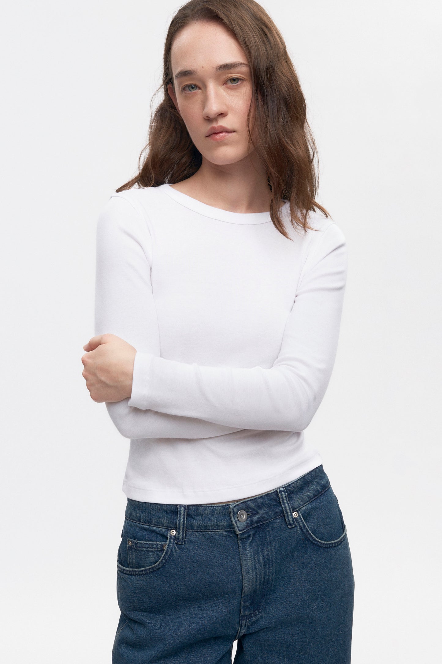 Women's Micro Rib Longsleeve in White