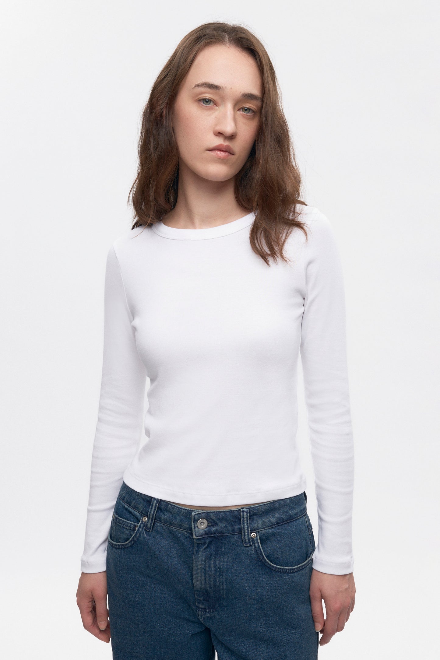 Women's Micro Rib Longsleeve in White