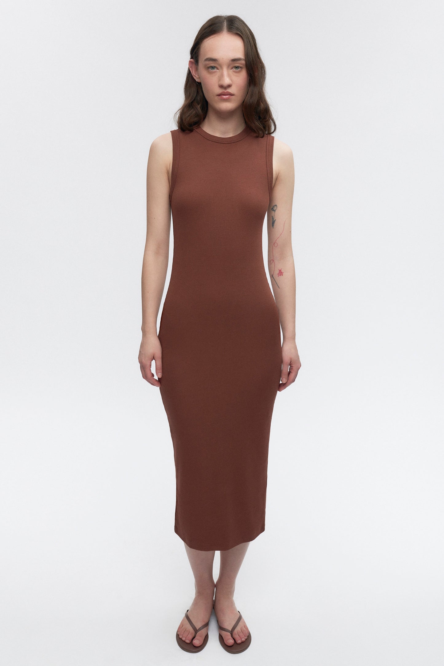 Women's Midi Racer Dress in Cappuccino