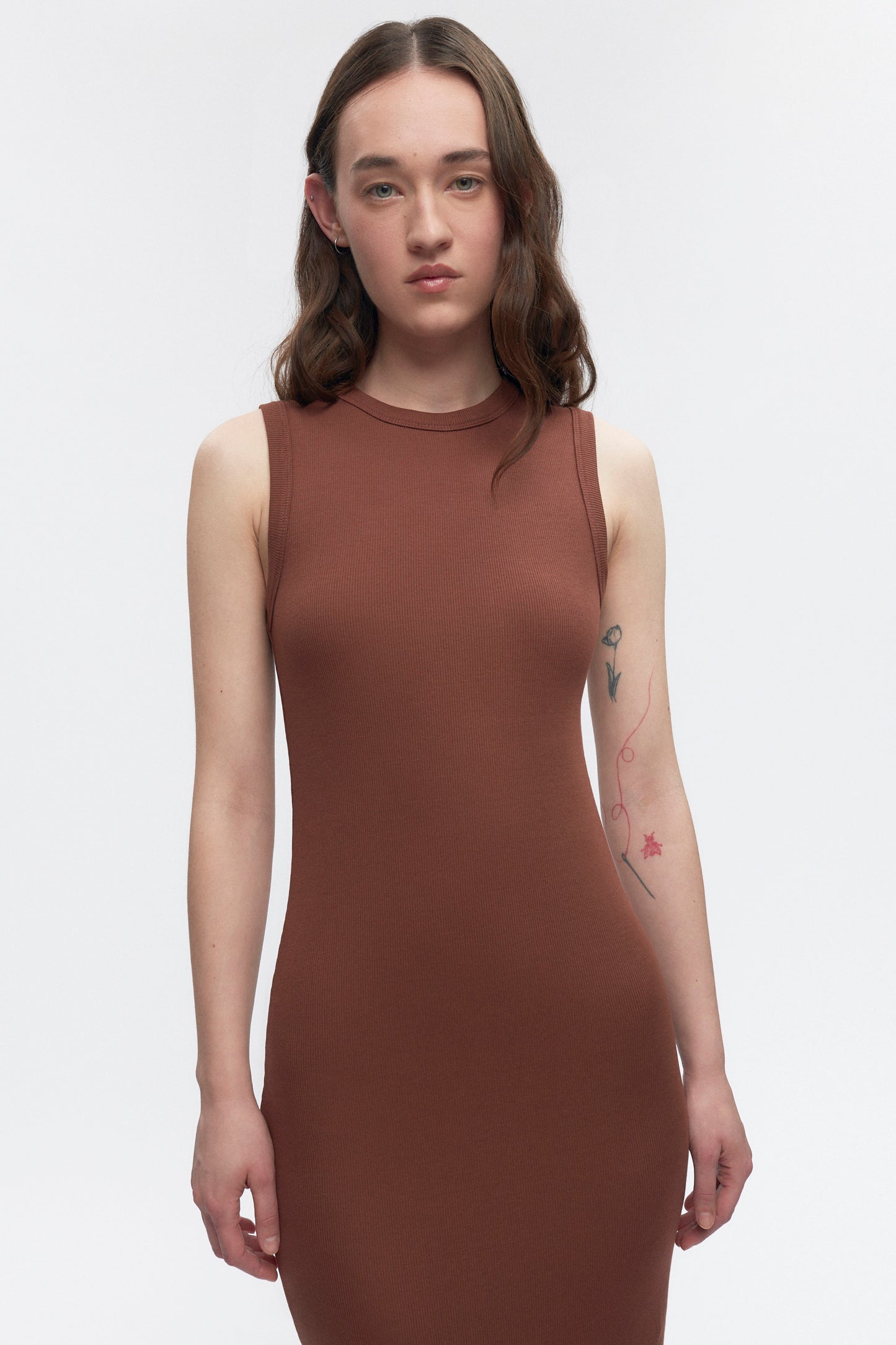 Women's Midi Racer Dress in Cappuccino