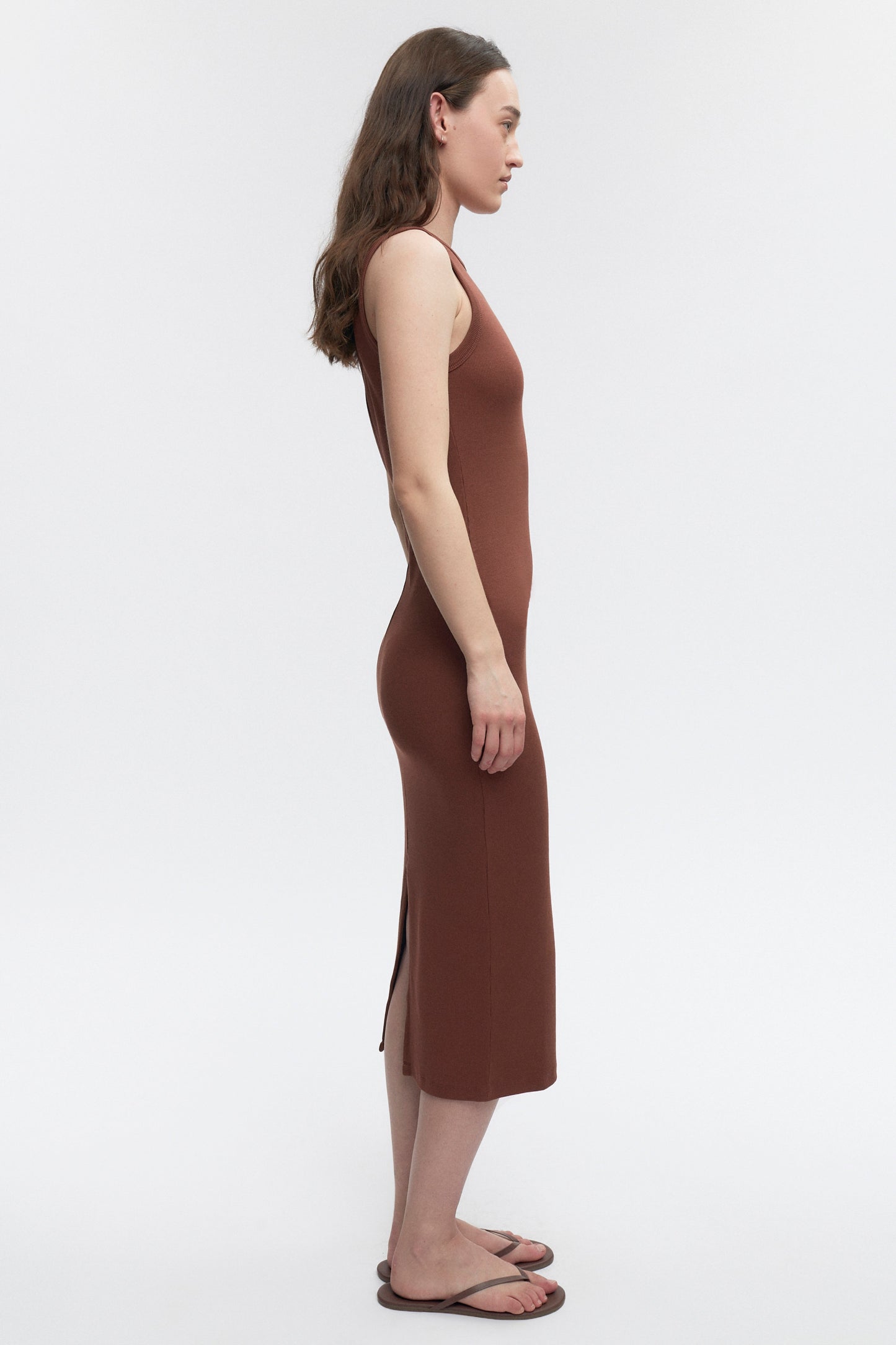Women's Midi Racer Dress in Cappuccino