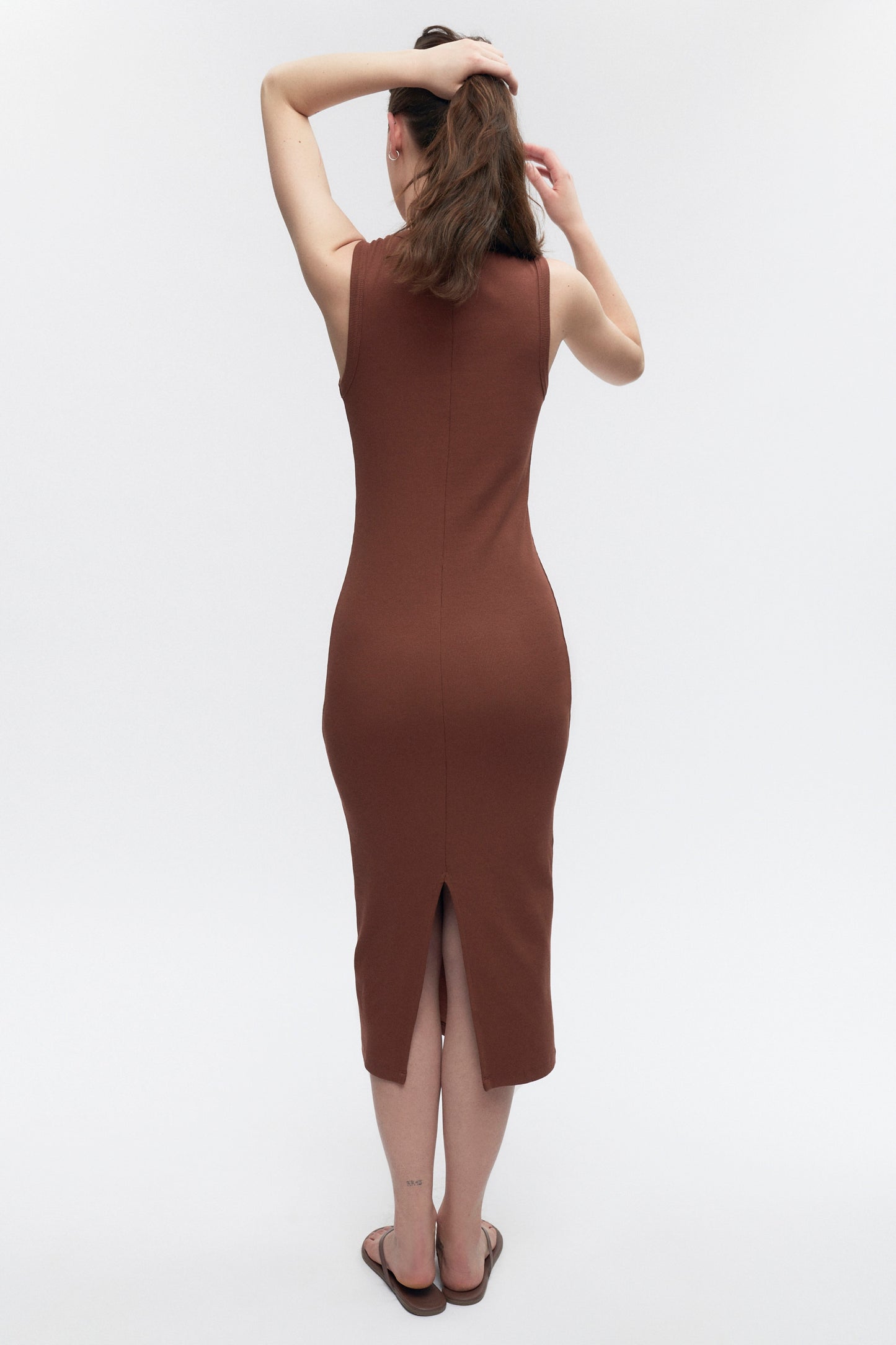 Women's Midi Racer Dress in Cappuccino