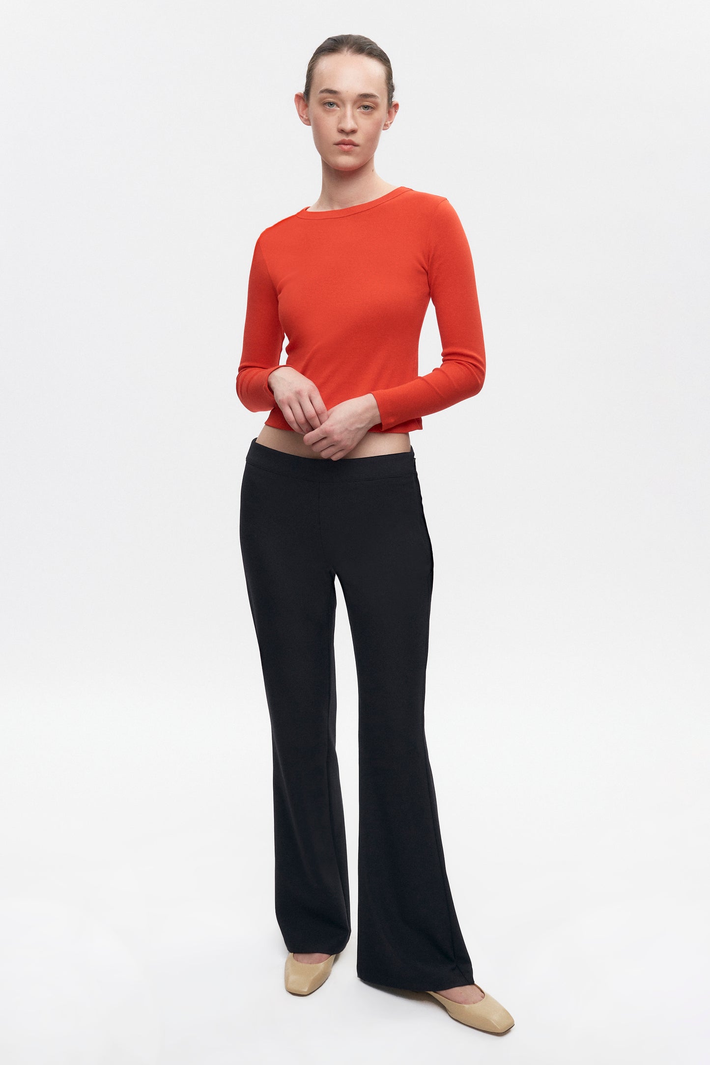 Women's Mira Flat Front Pant in Black
