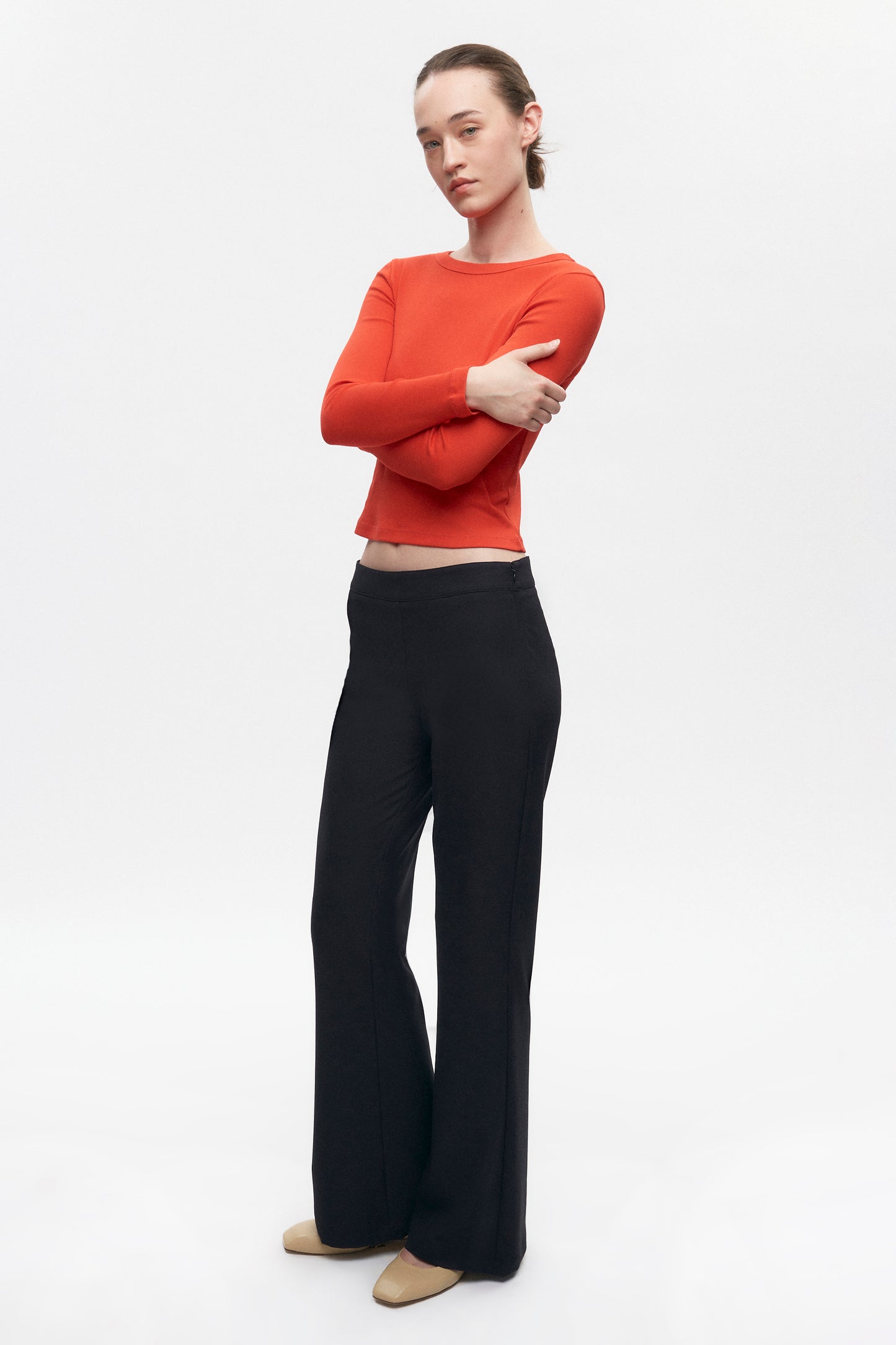 Women's Mira Flat Front Pant in Black