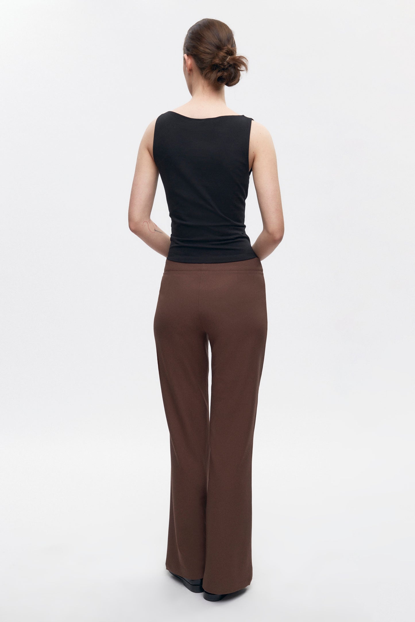 Women's Mira Flat Front Pant in Cocoa
