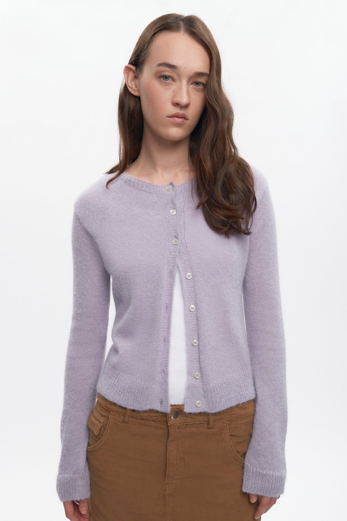 Women's Noor Fuzzy Cardigan in Mauve
