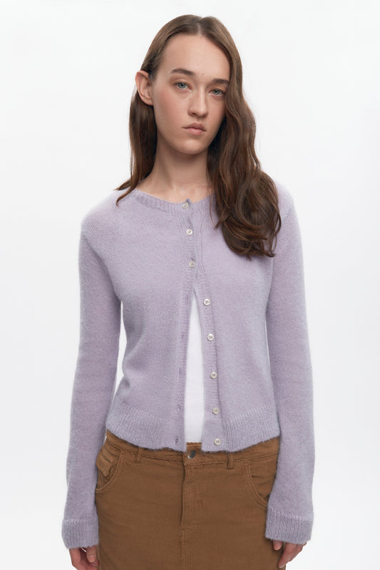 Women's Noor Fuzzy Cardigan in Mauve