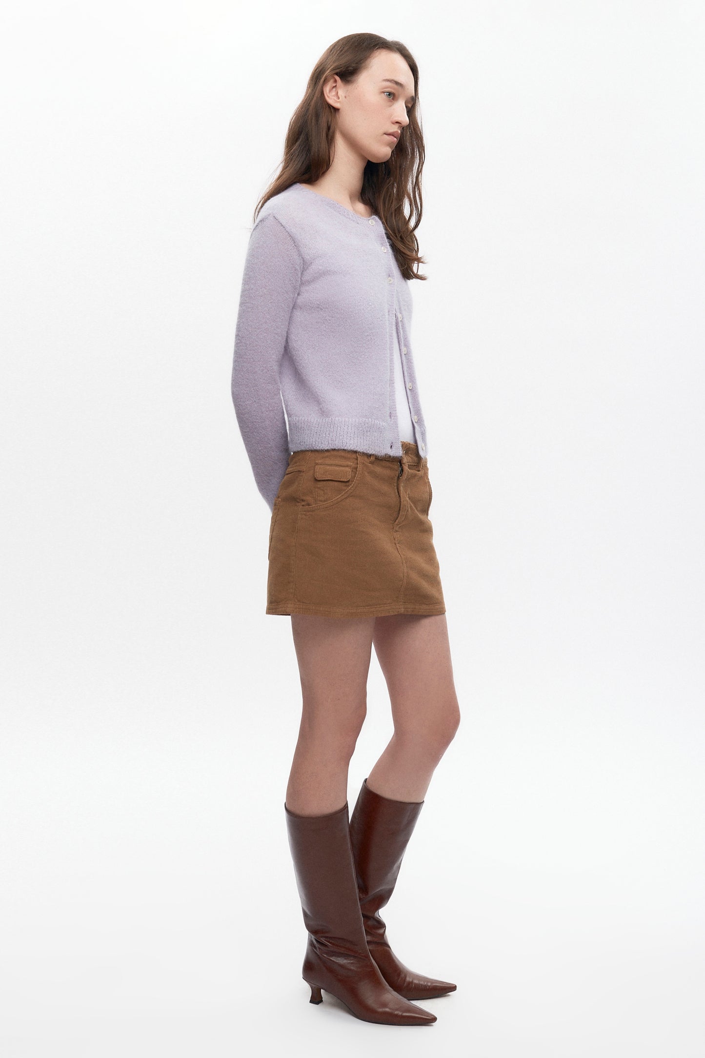 Women's Noor Fuzzy Cardigan in Mauve