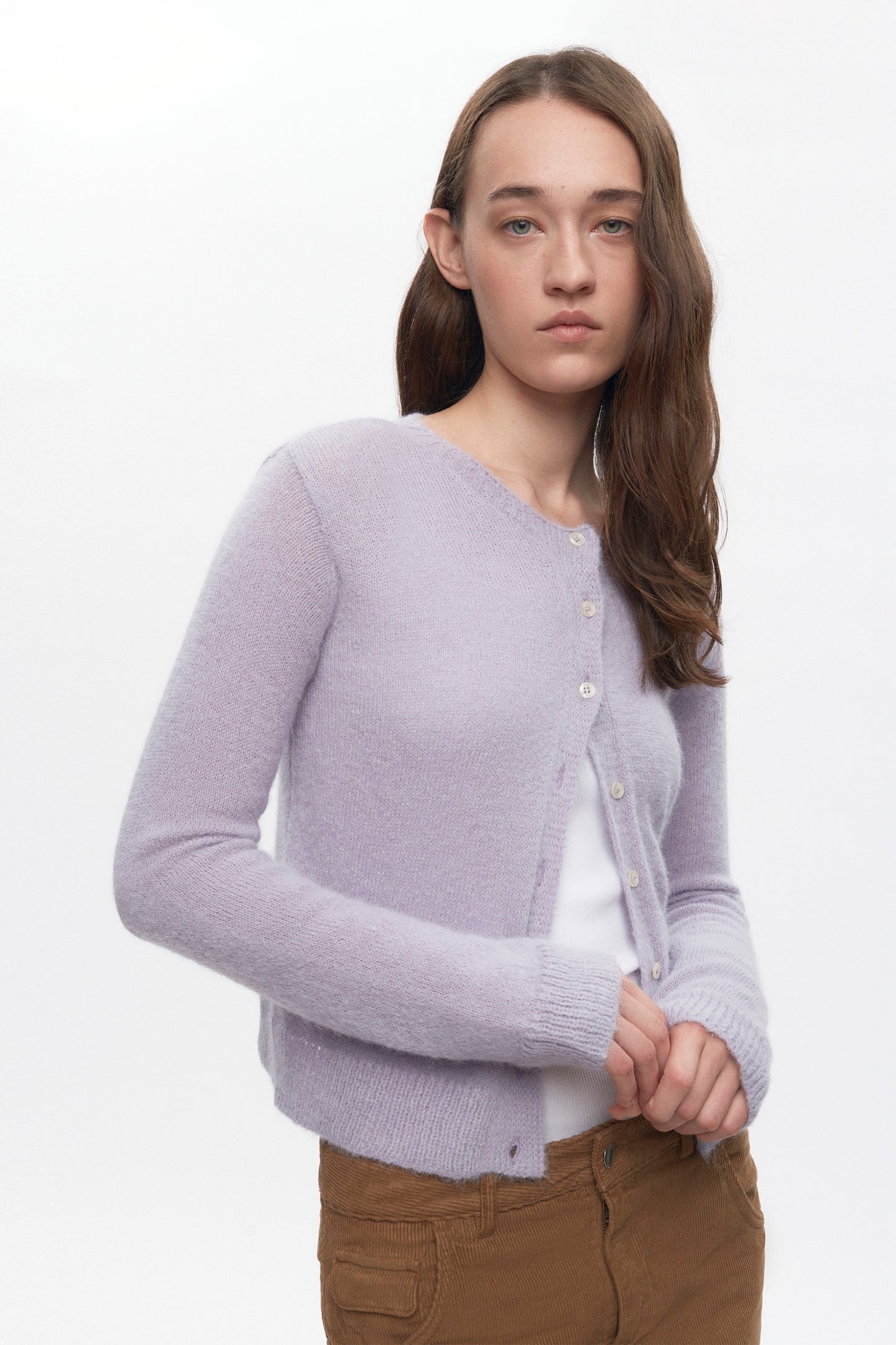 Women's Noor Fuzzy Cardigan in Mauve