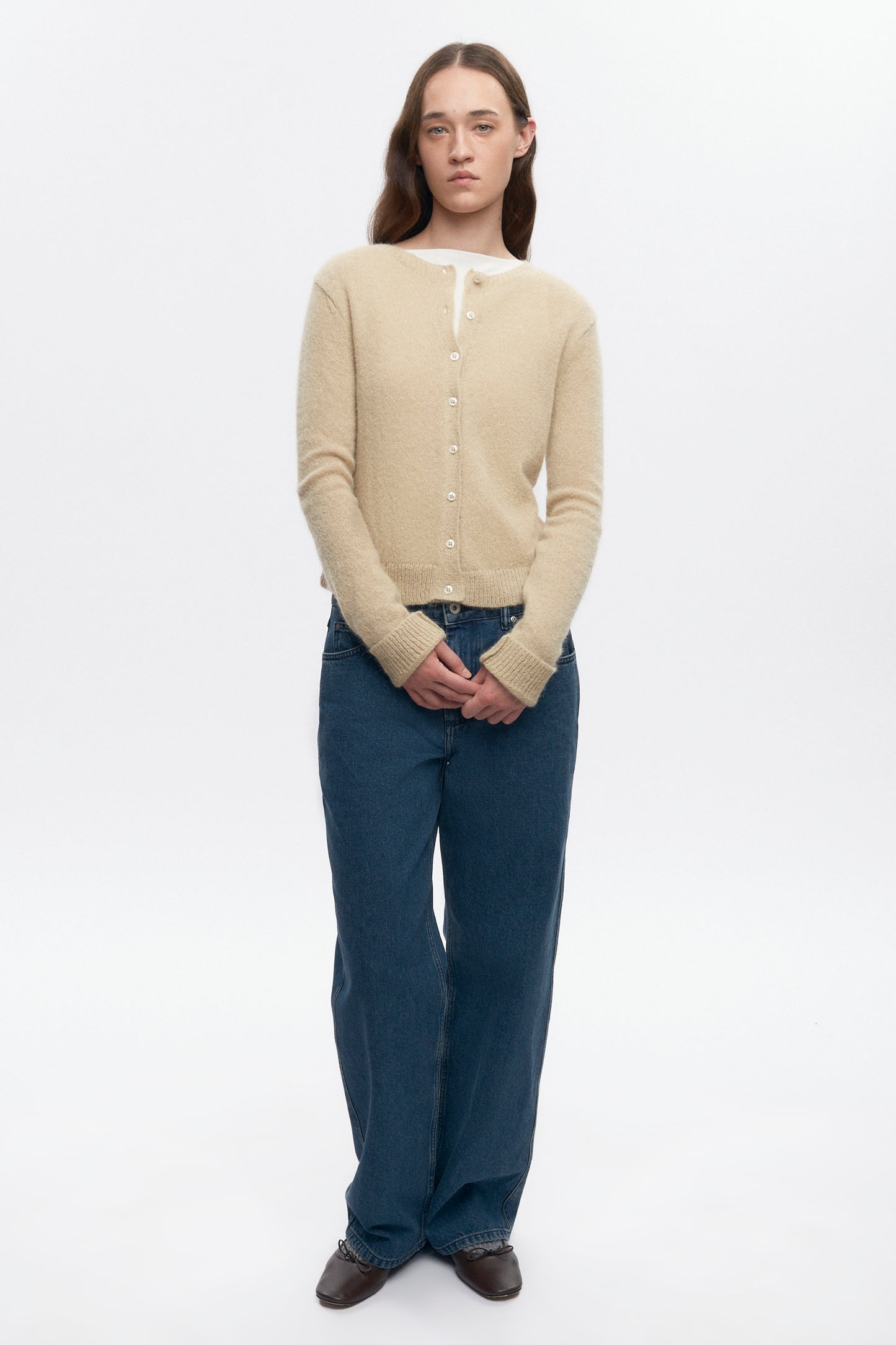 Women's Noor Fuzzy Cardigan in Sand
