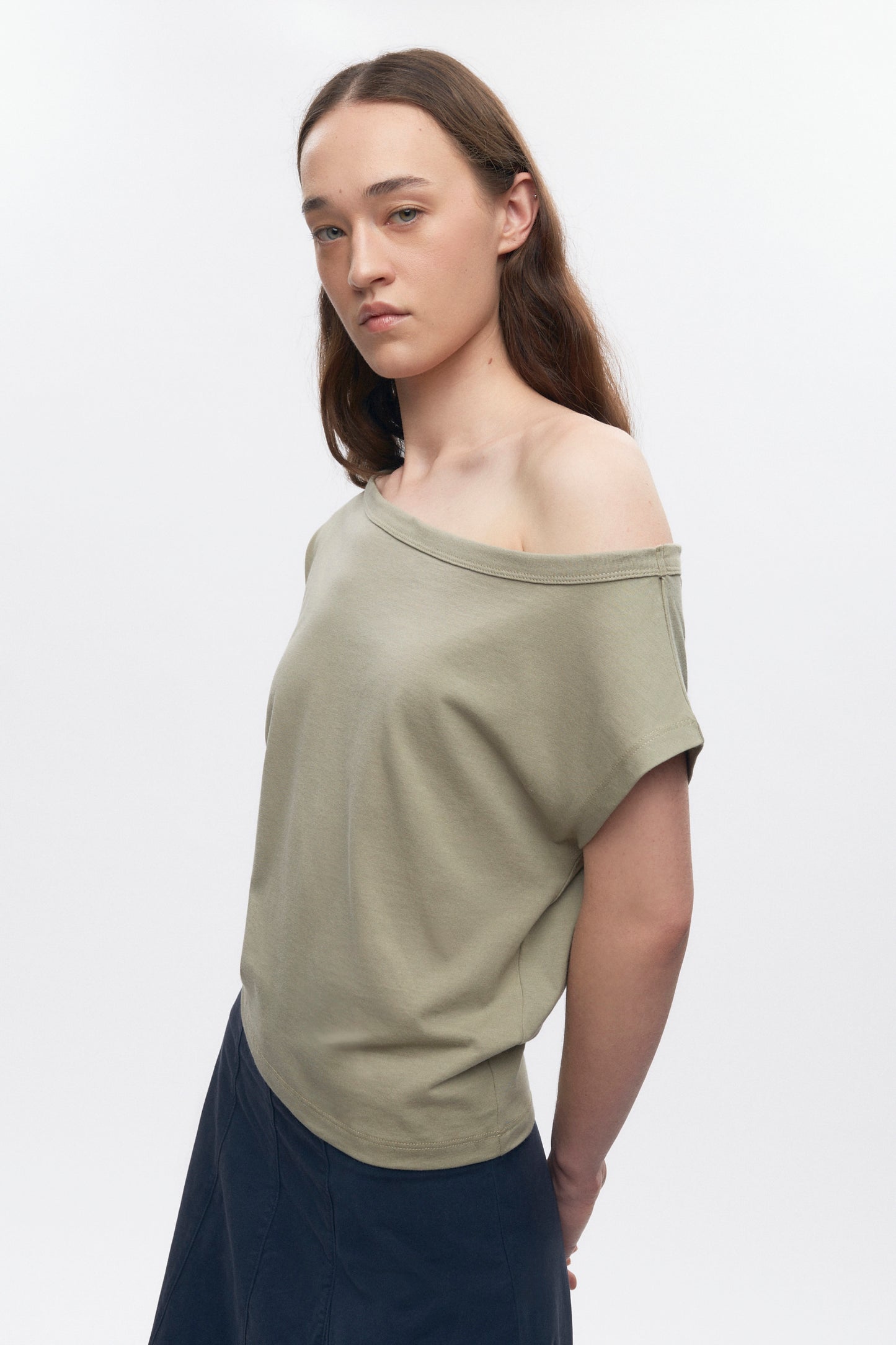 Women's Off Shoulder Tee in Desert