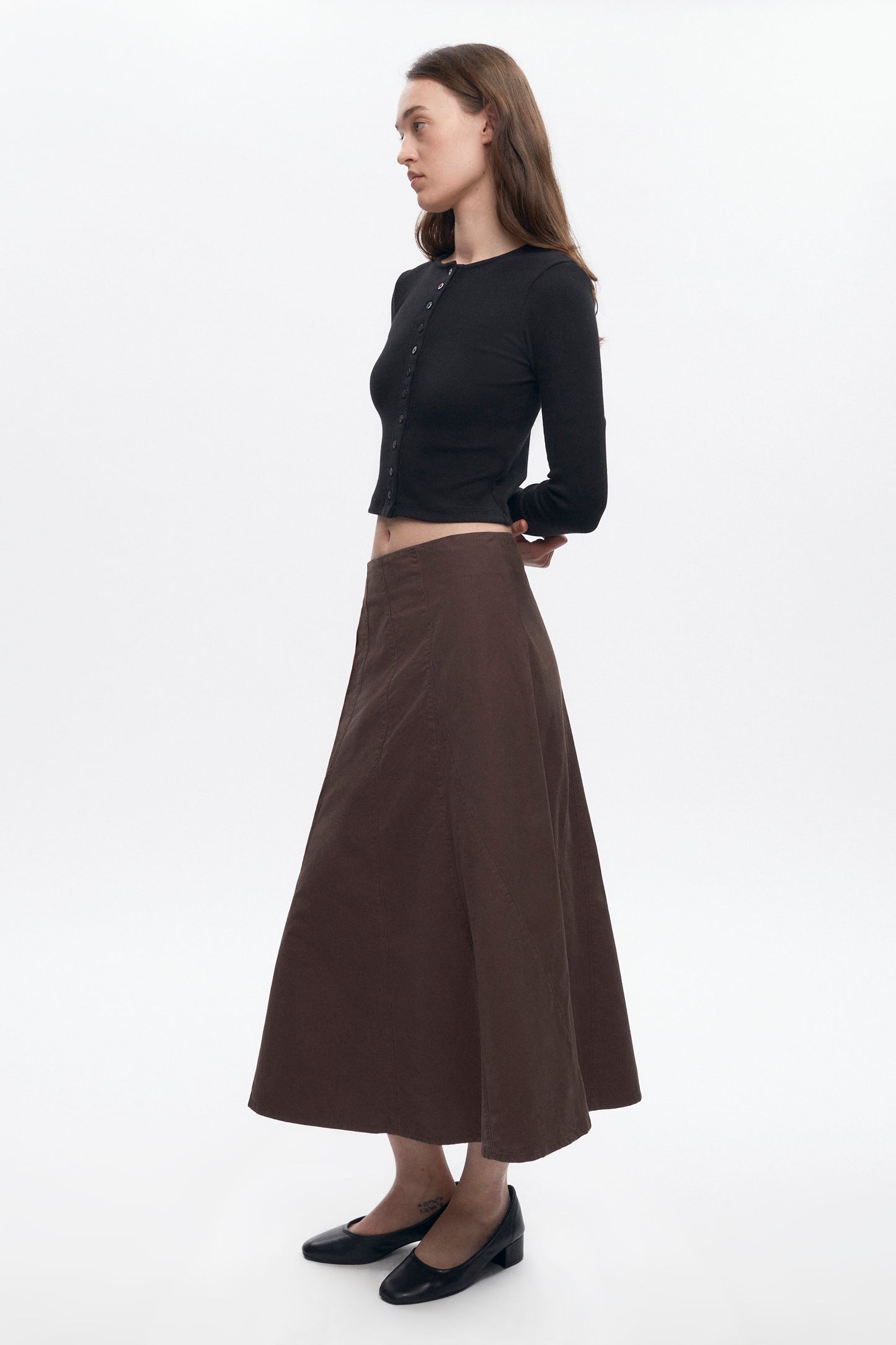 Women's Paper Touch Skirt in Coffee Bean