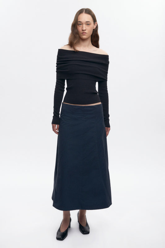 Women's Paper Touch Skirt in Midnight