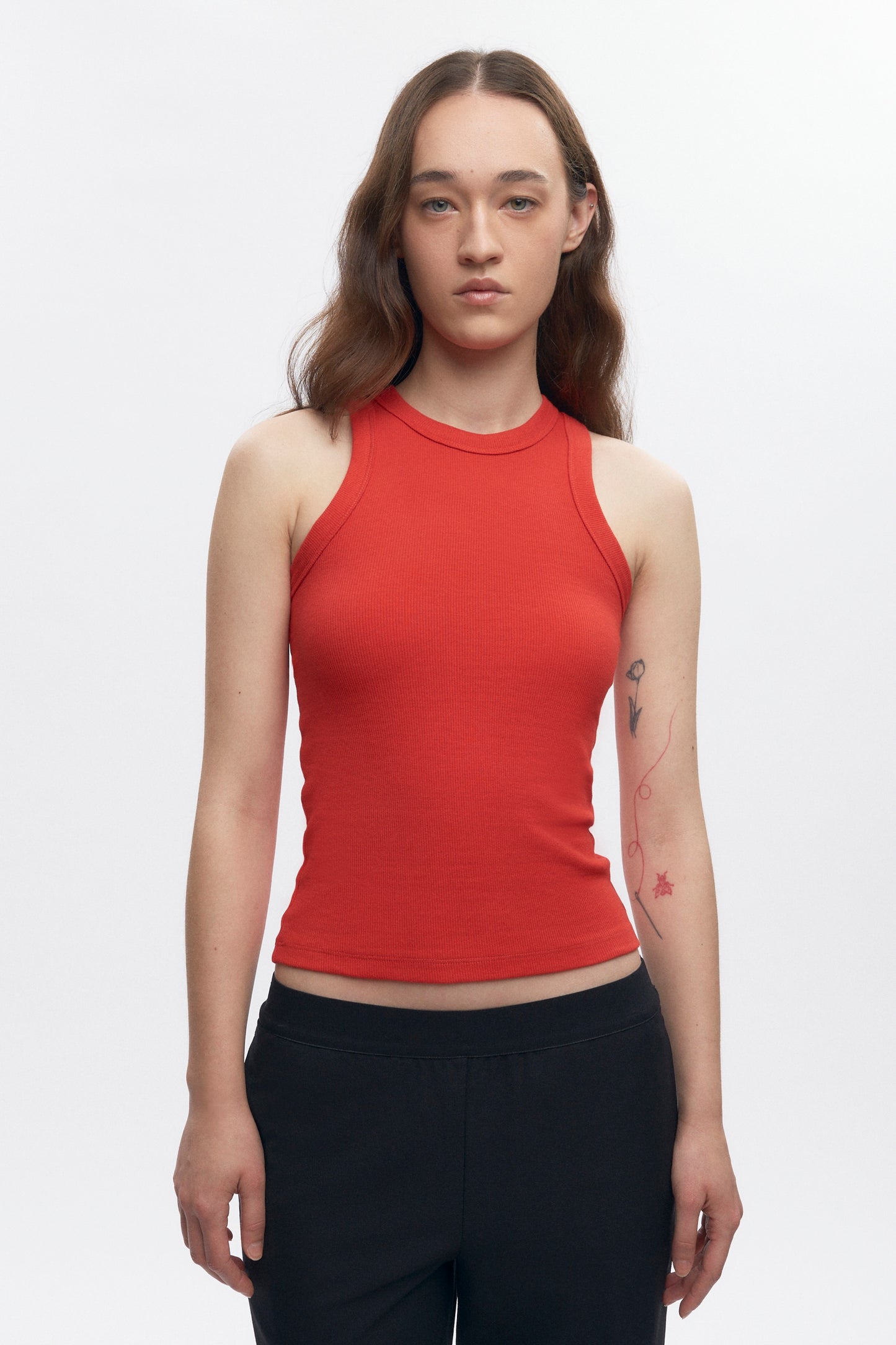 Women's Racer Tank in Fiery Red