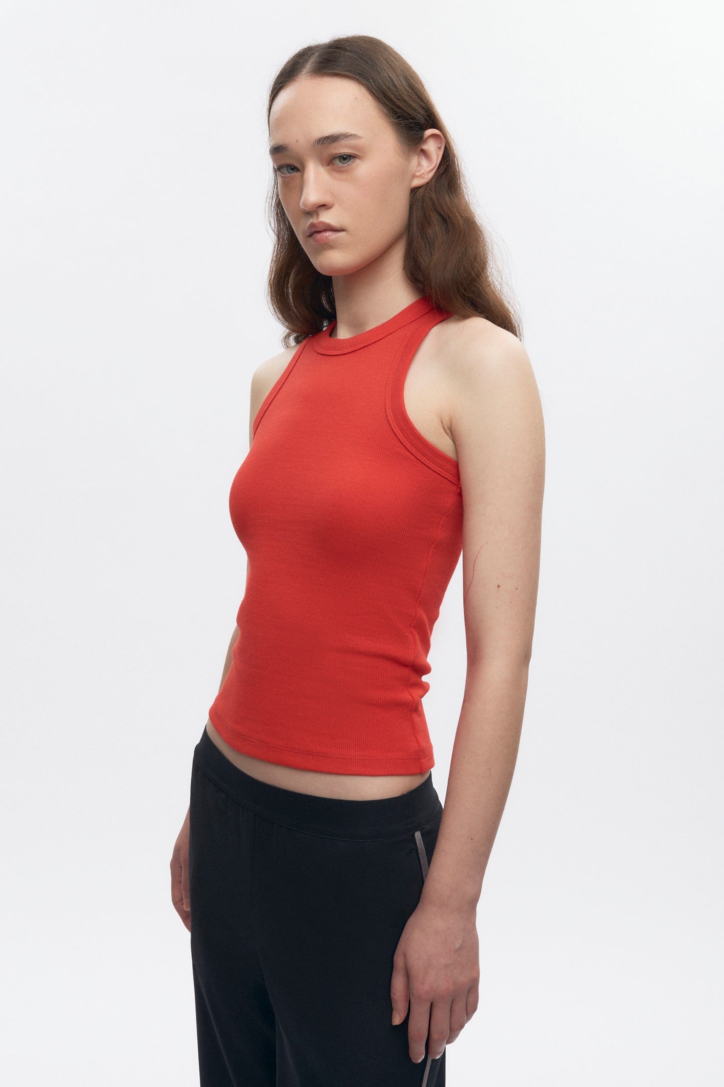 Women's Racer Tank in Fiery Red