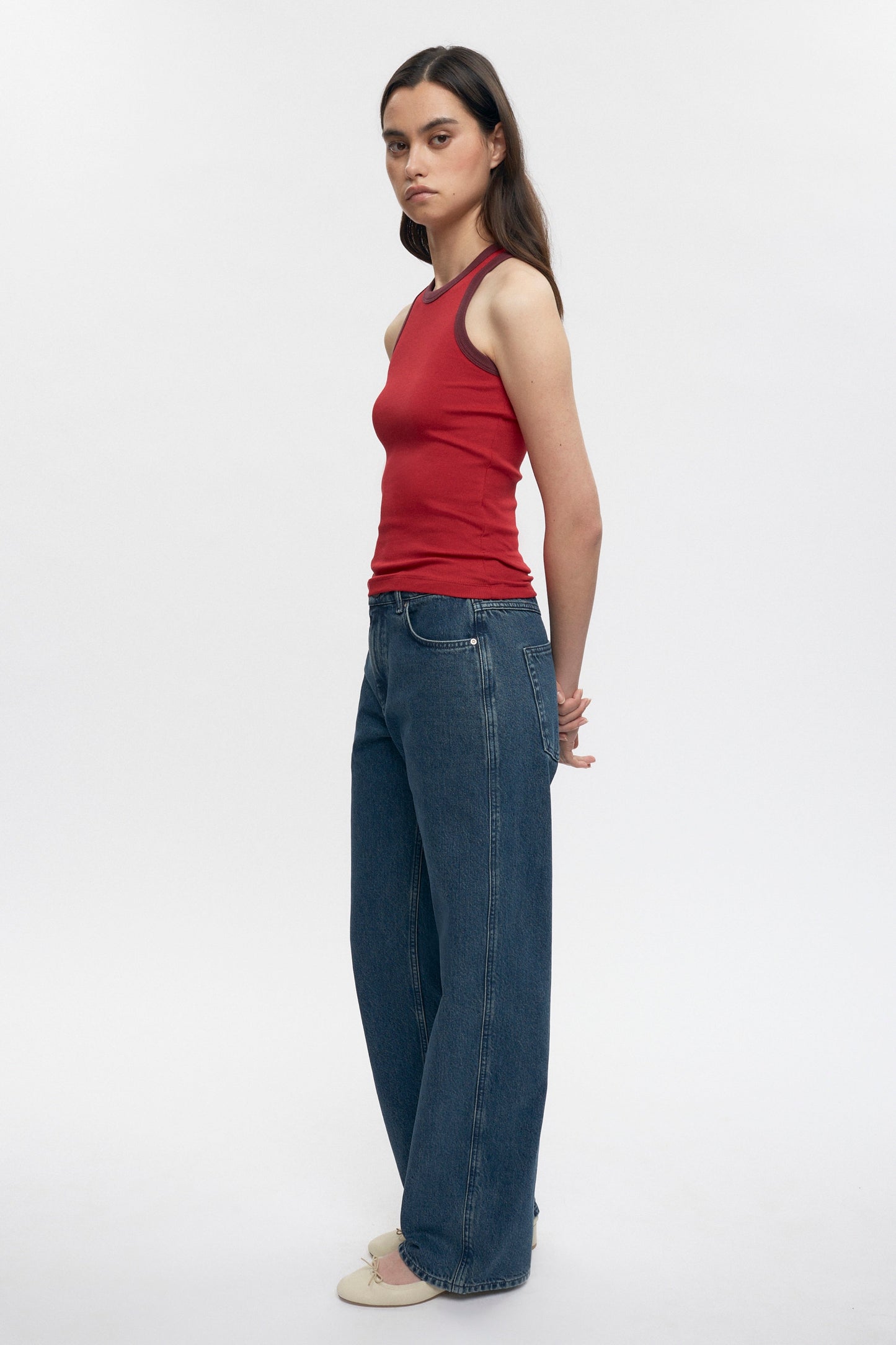 Women's Racer Tank in Jester Red/Plum