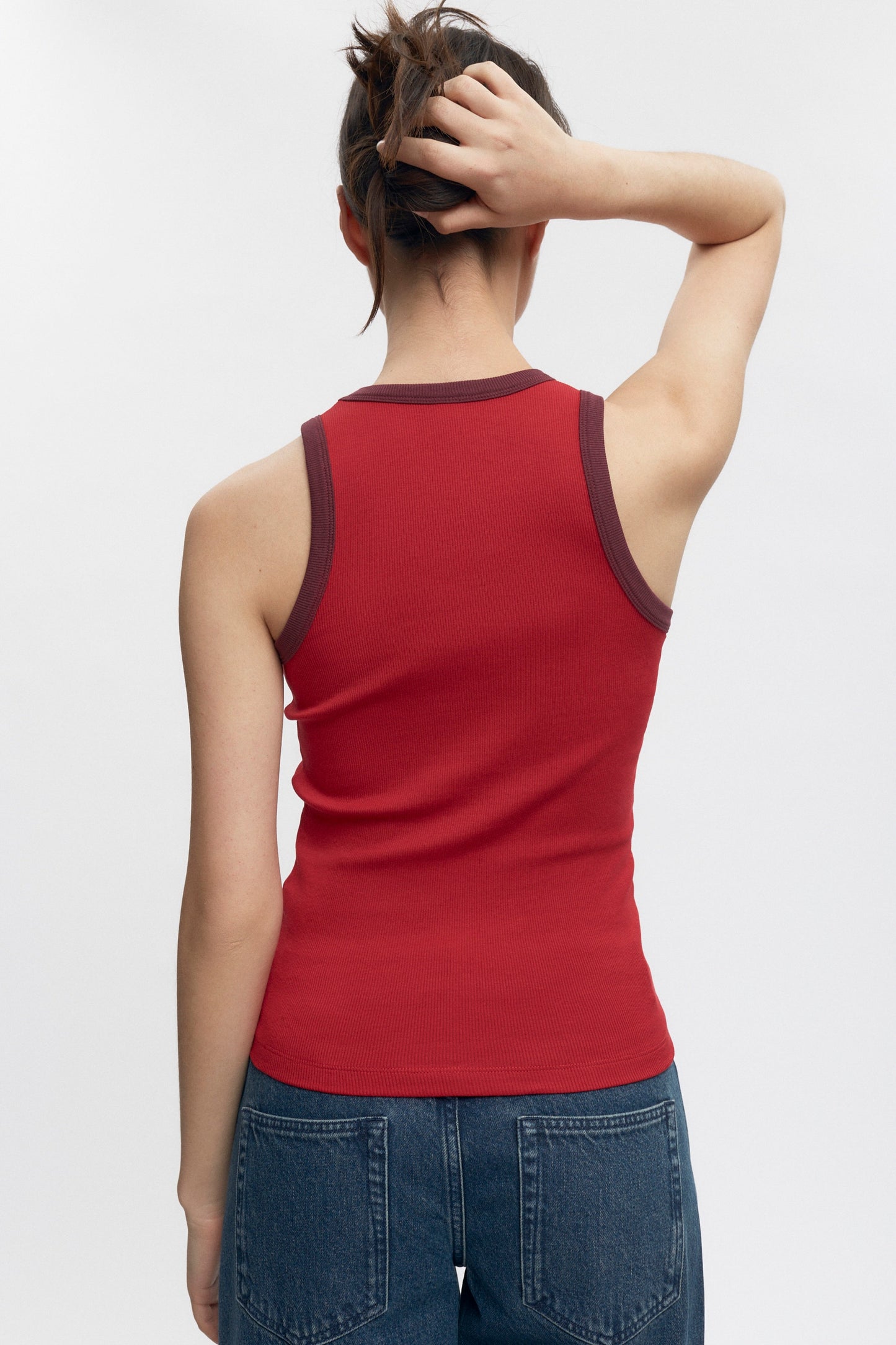 Women's Racer Tank in Jester Red/Plum