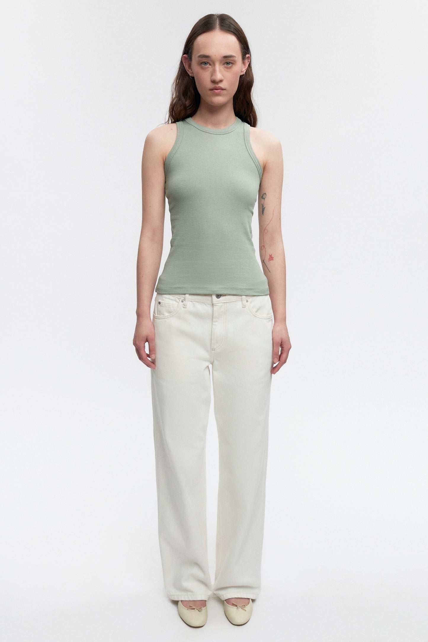 Women's Racer Tank in Lily Pad
