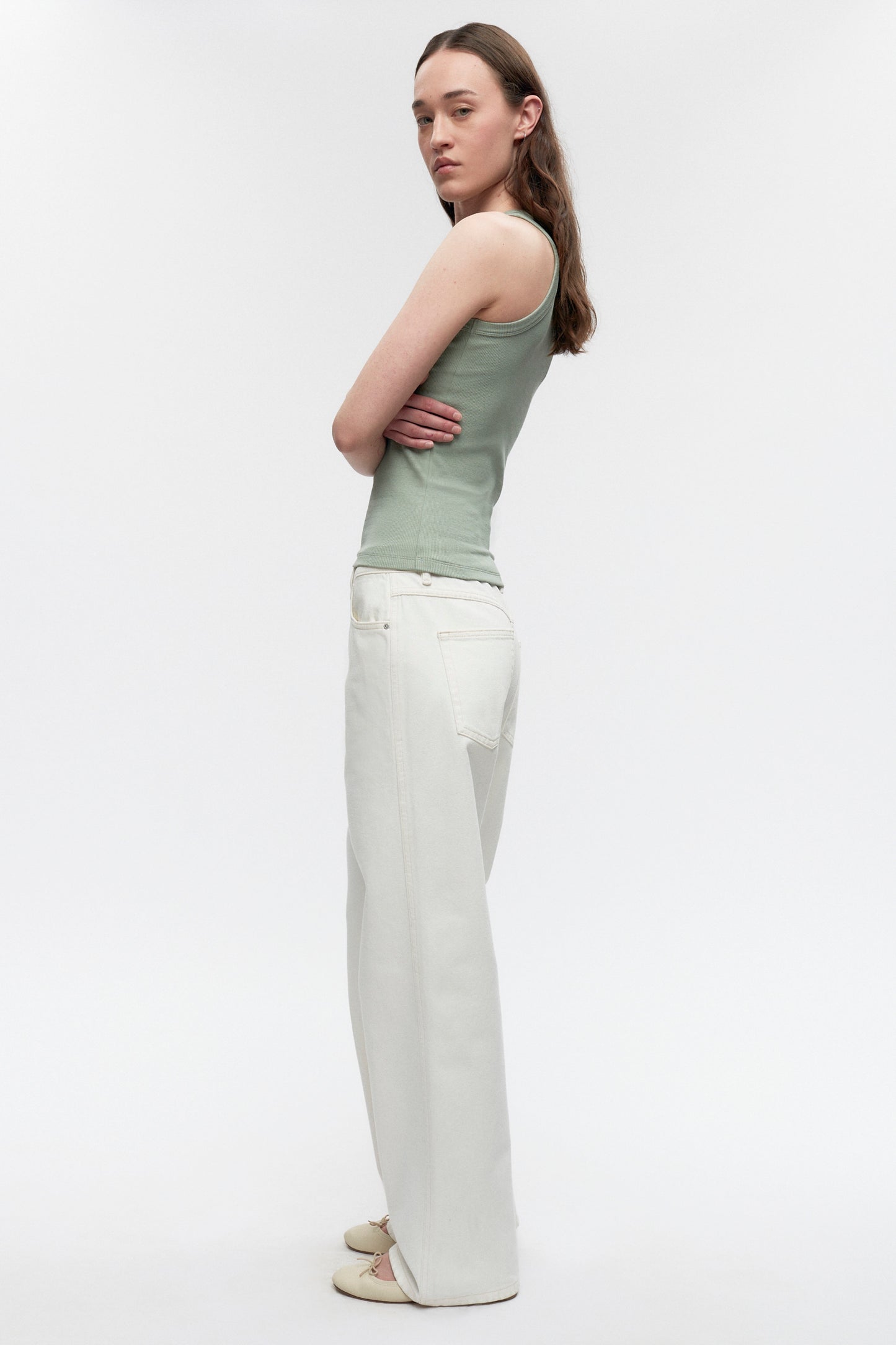 Women's Racer Tank in Lily Pad