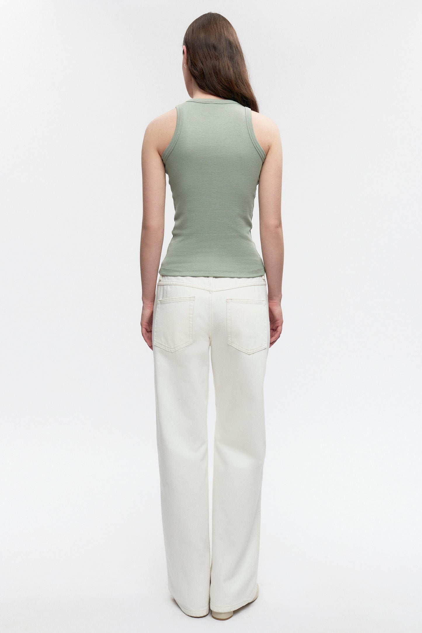 Women's Racer Tank in Lily Pad