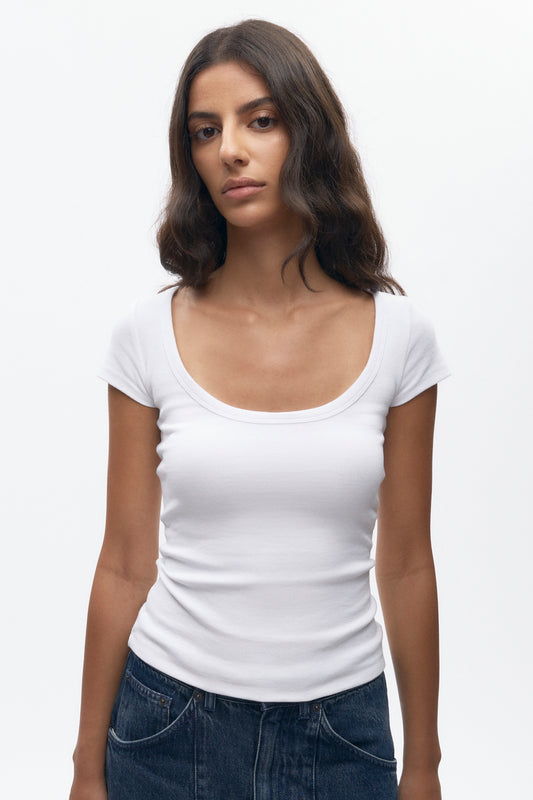 Women's Scoop Tee in White