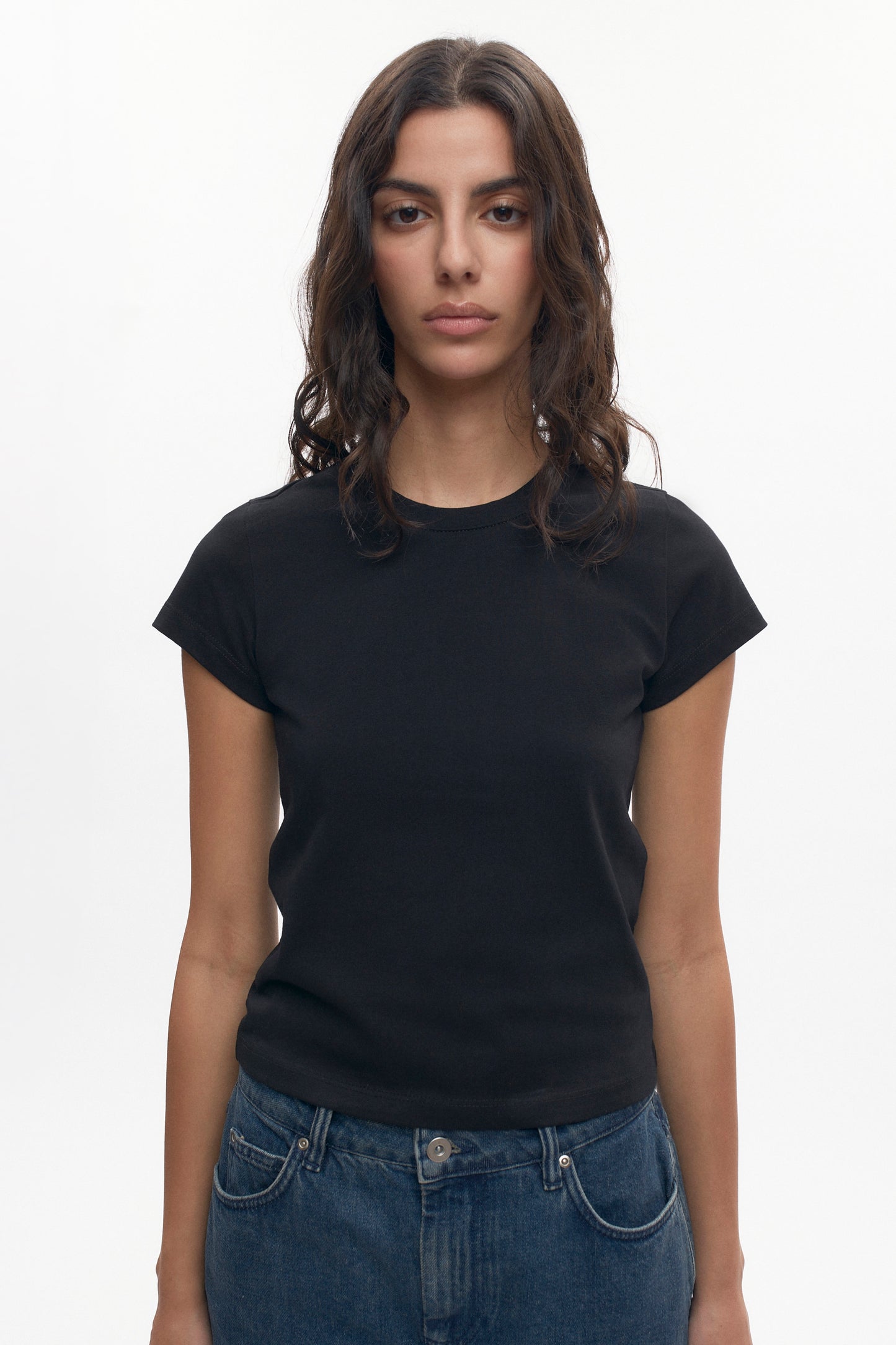 Women's Shrunken Tee in Black