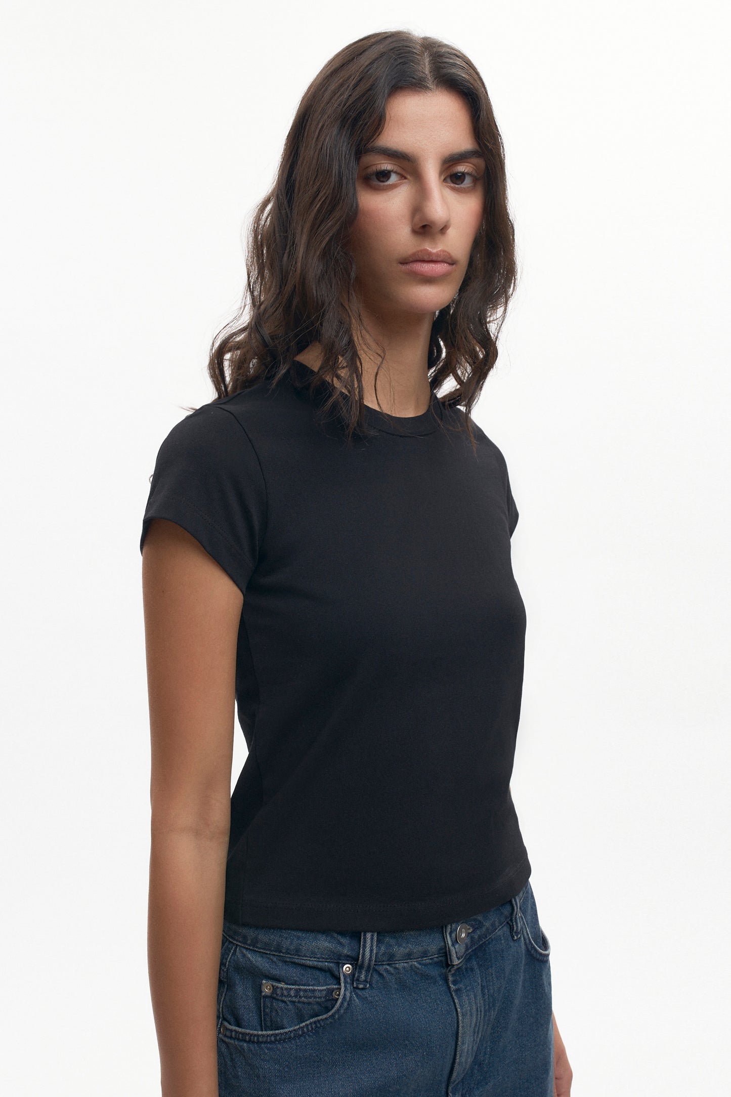 Women's Shrunken Tee in Black