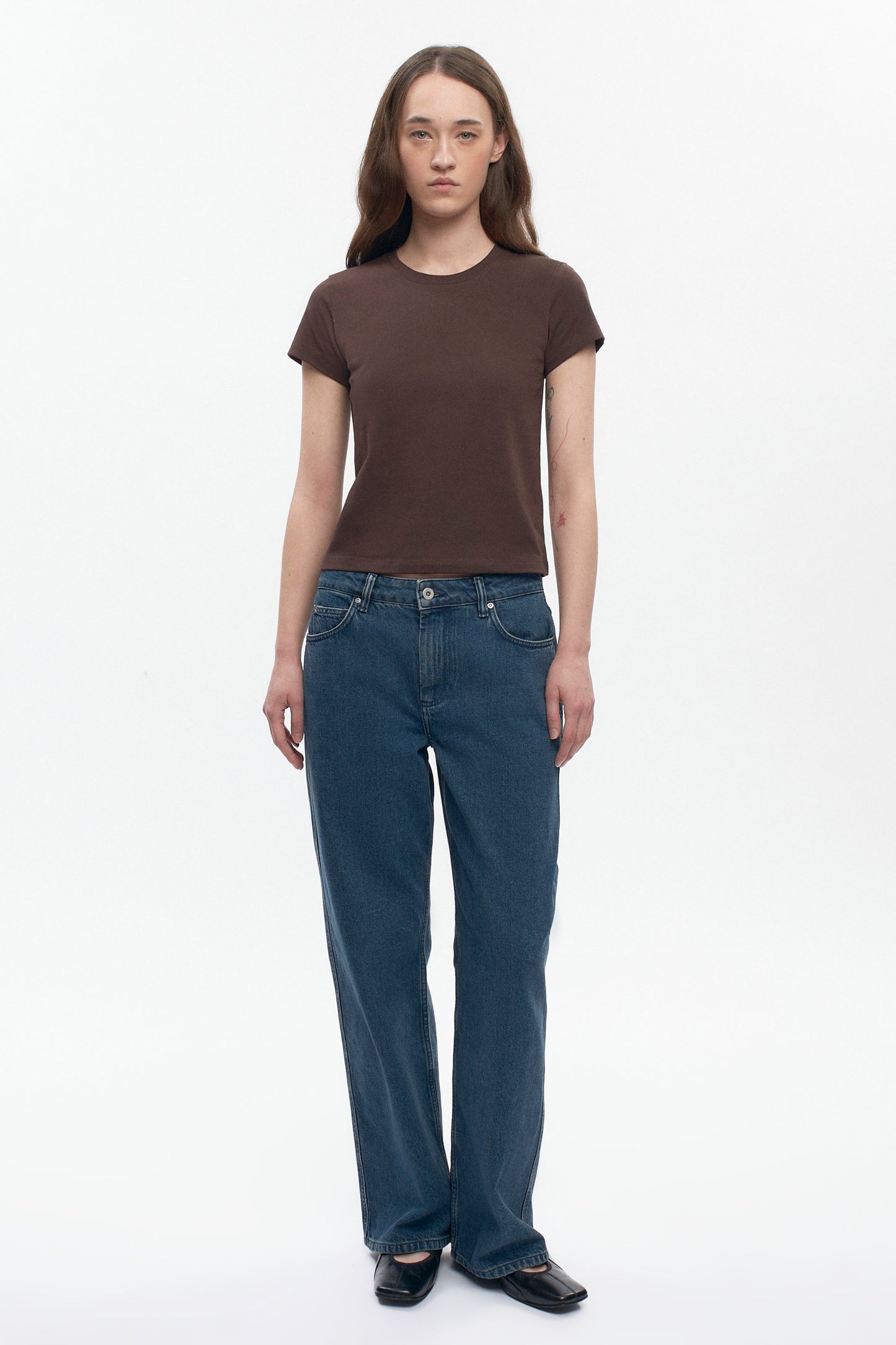 Women's Shrunken Tee in Coffee Bean