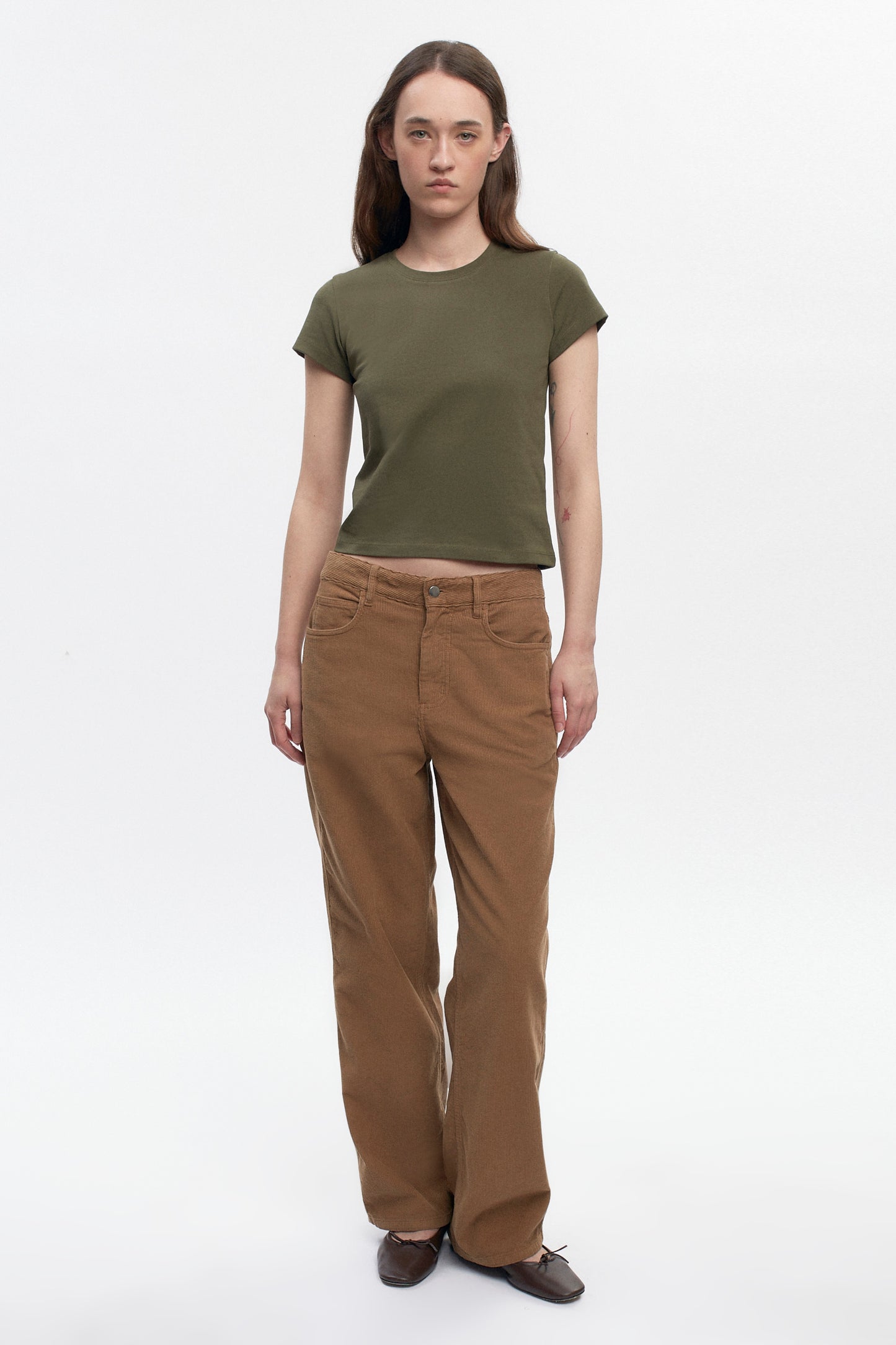 Women's Shrunken Tee in Olive