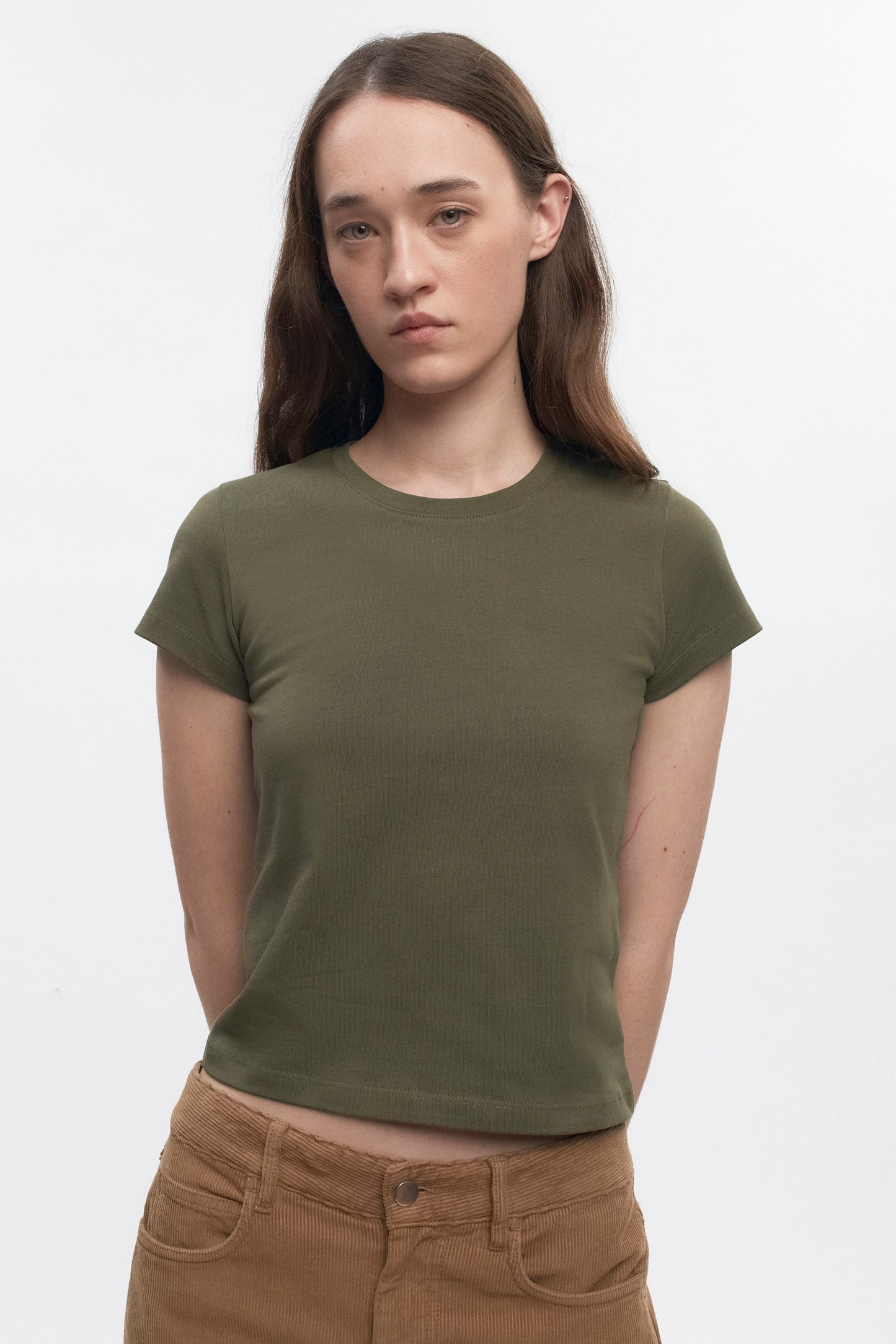 Women's Shrunken Tee in Olive