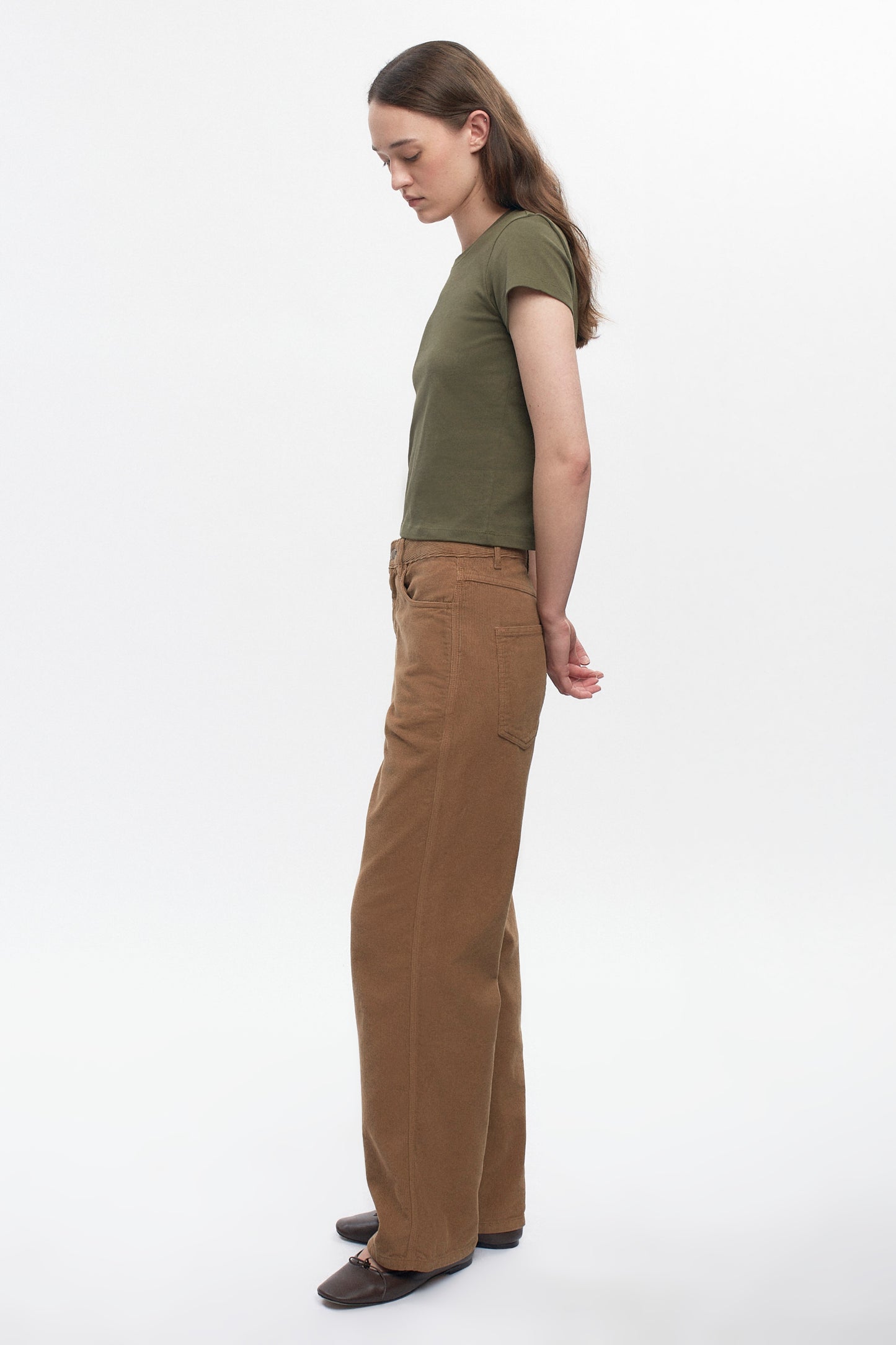 Women's Shrunken Tee in Olive