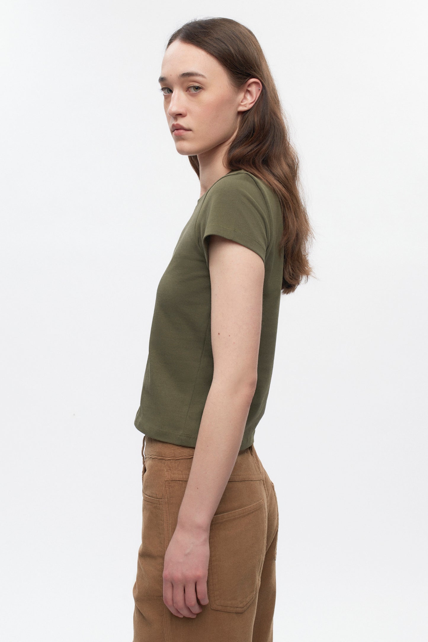 Women's Shrunken Tee in Olive
