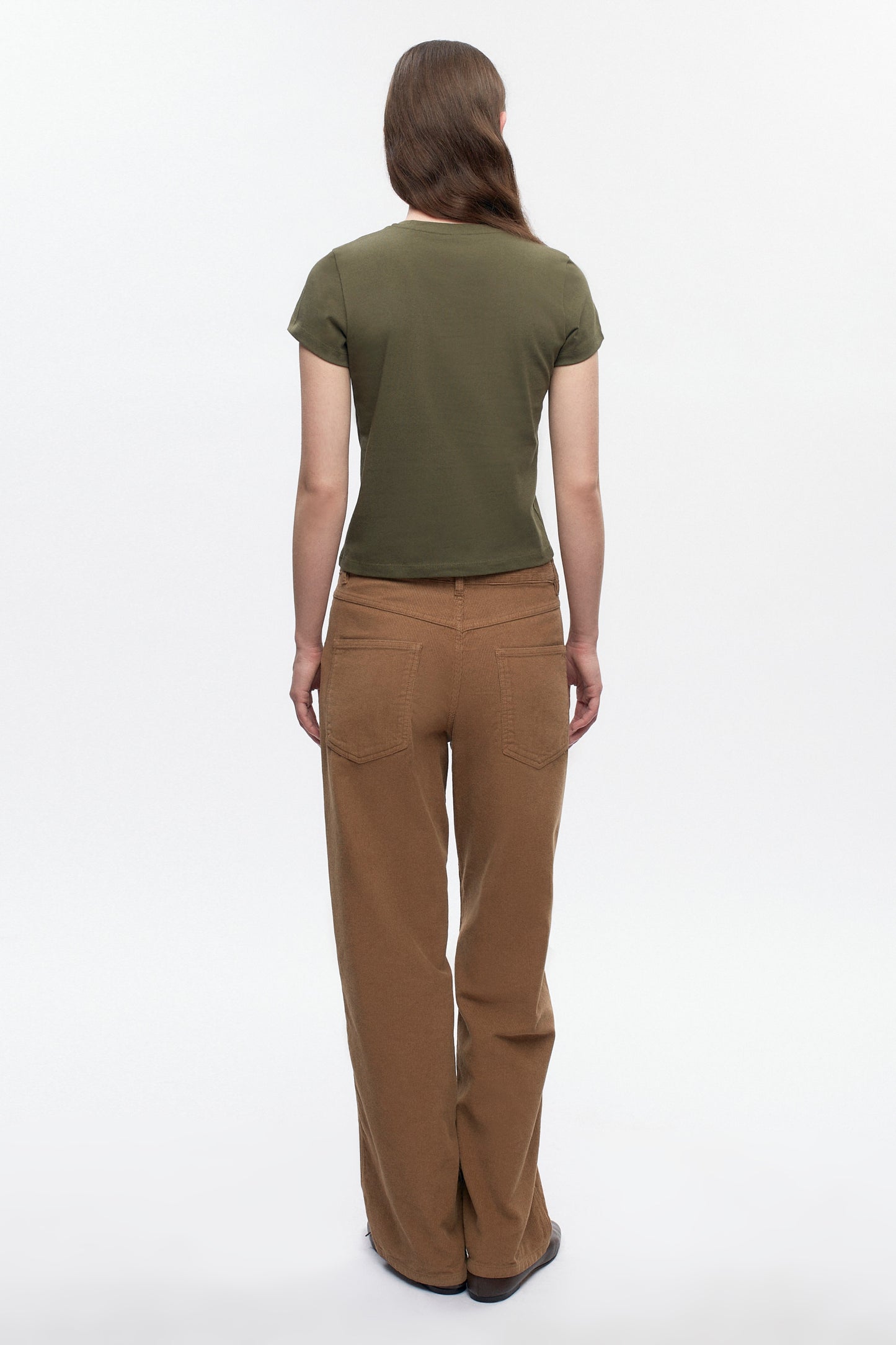 Women's Shrunken Tee in Olive